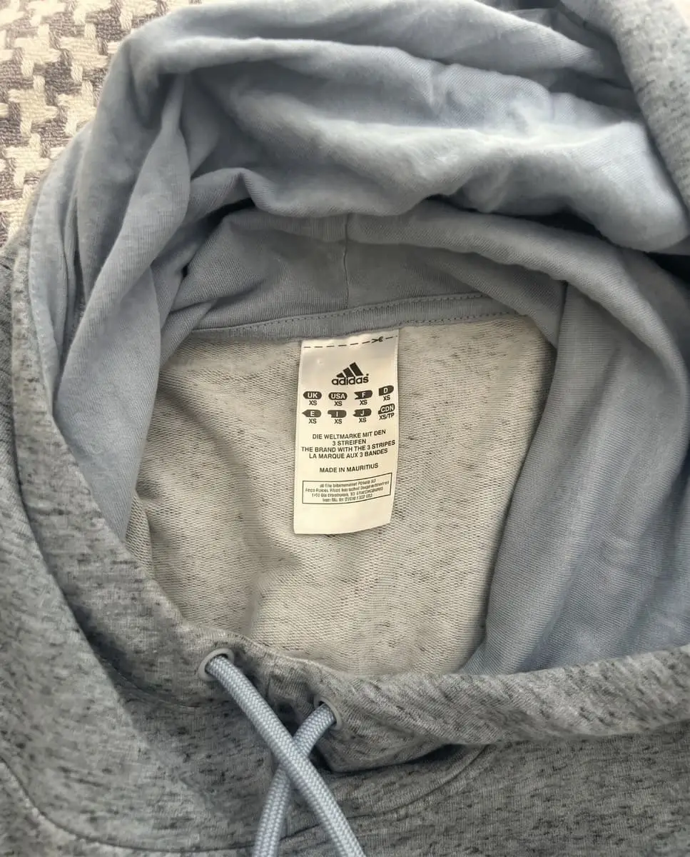 Adidas Women's Marl Grey Crossover Funnel-Neck Hoodie – XS