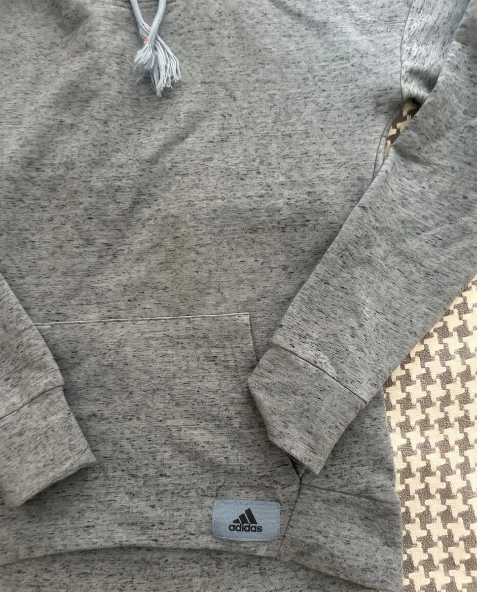 Adidas Women's Marl Grey Crossover Funnel-Neck Hoodie – XS