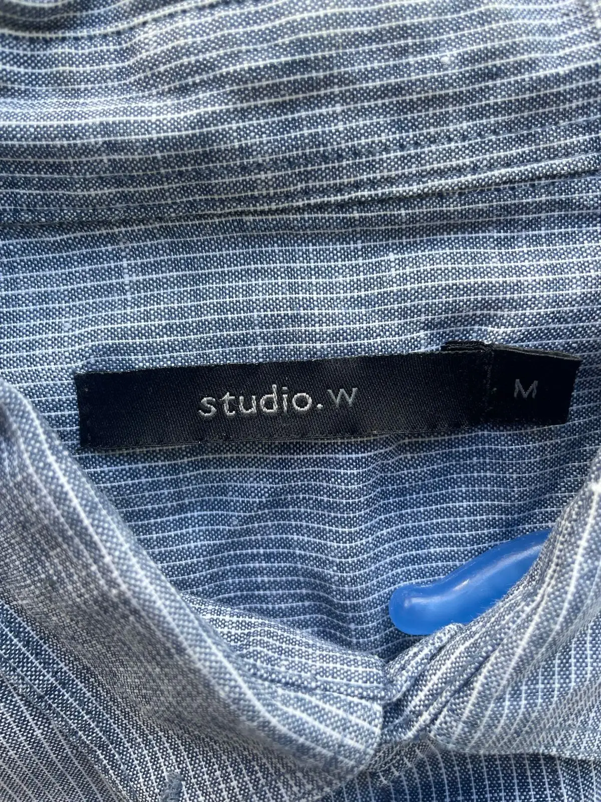 Studio W Blue Striped Long Sleeve Button-Down Shirt M