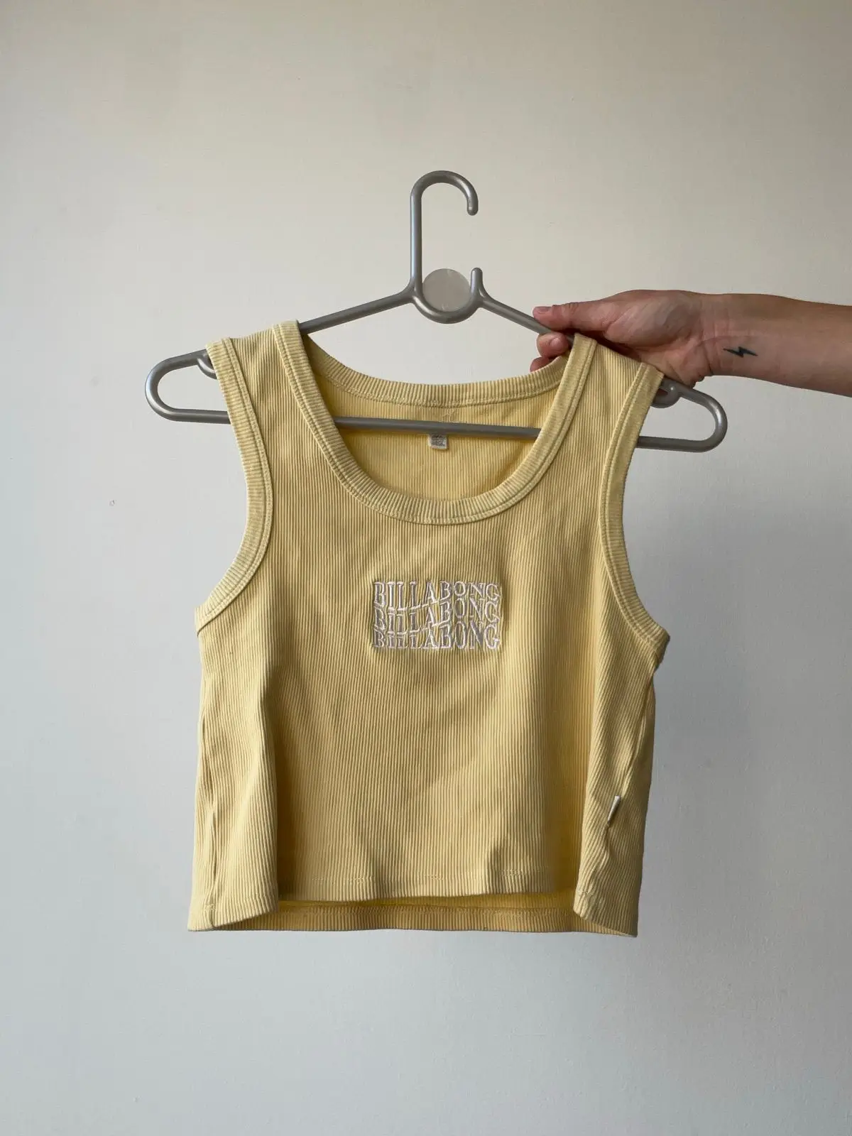 Billabong Yellow Ribbed Crop Top