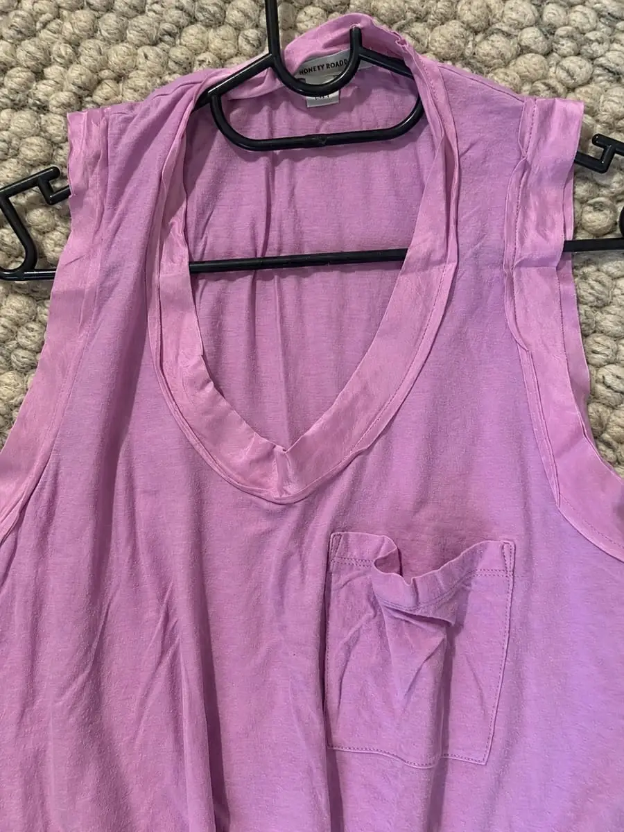 Country Road Lilac 100% Cotton & Pure Silk Trim Drawstring Dress – Small