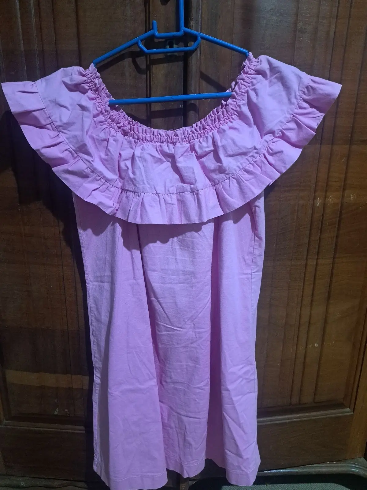 Pink Off-Shoulder Ruffle Top