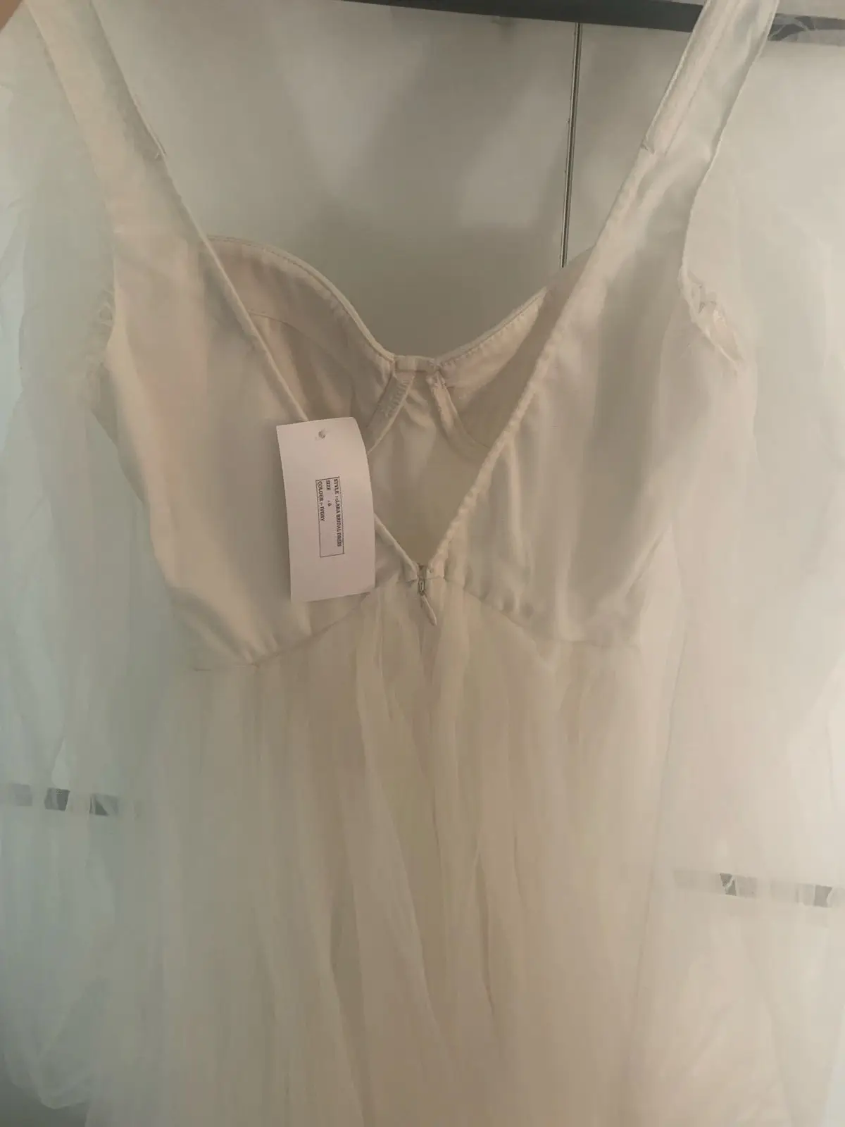 ASOS White Tulle Long Sleeve Corset Dress