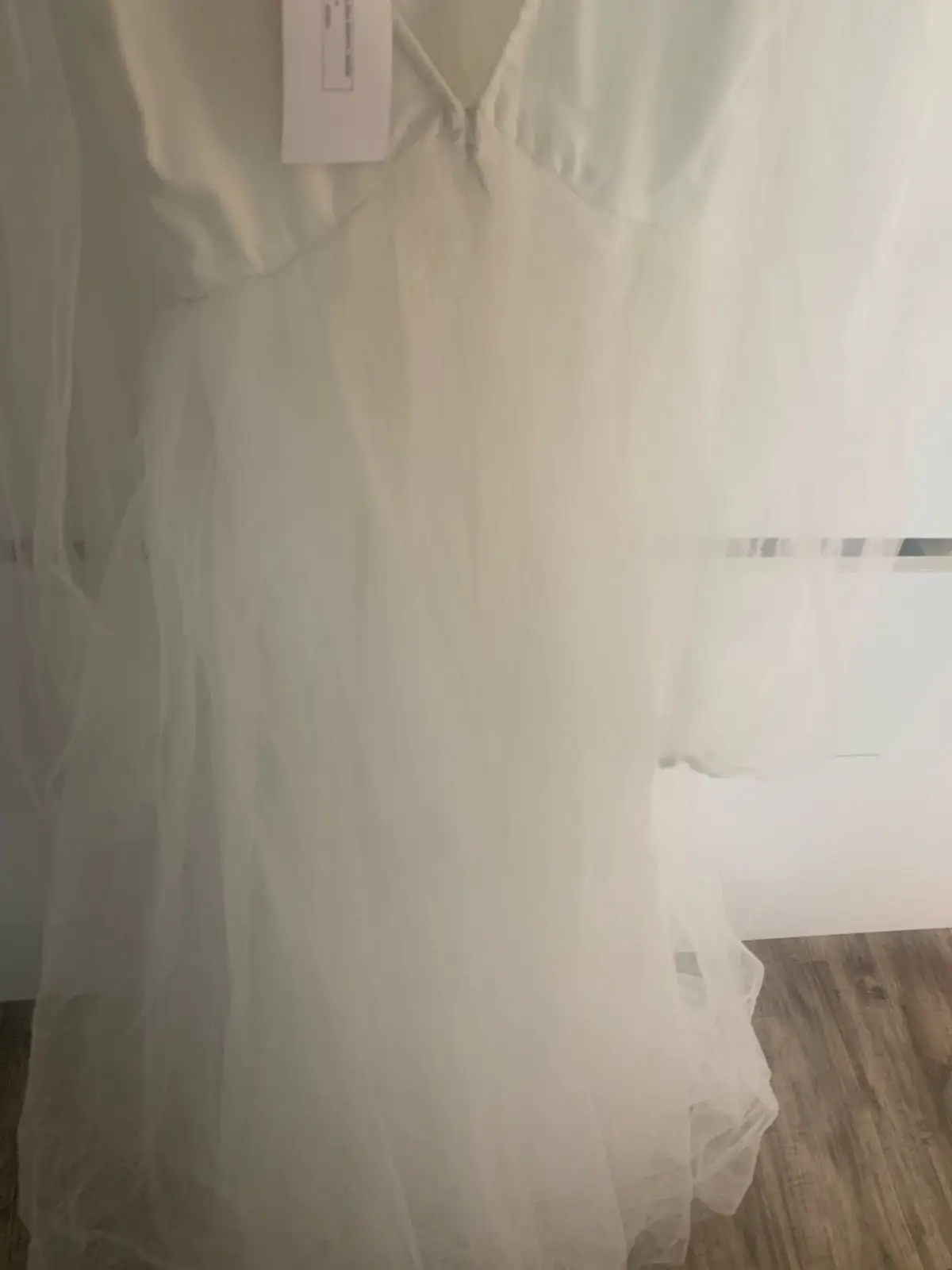 ASOS White Tulle Long Sleeve Corset Dress