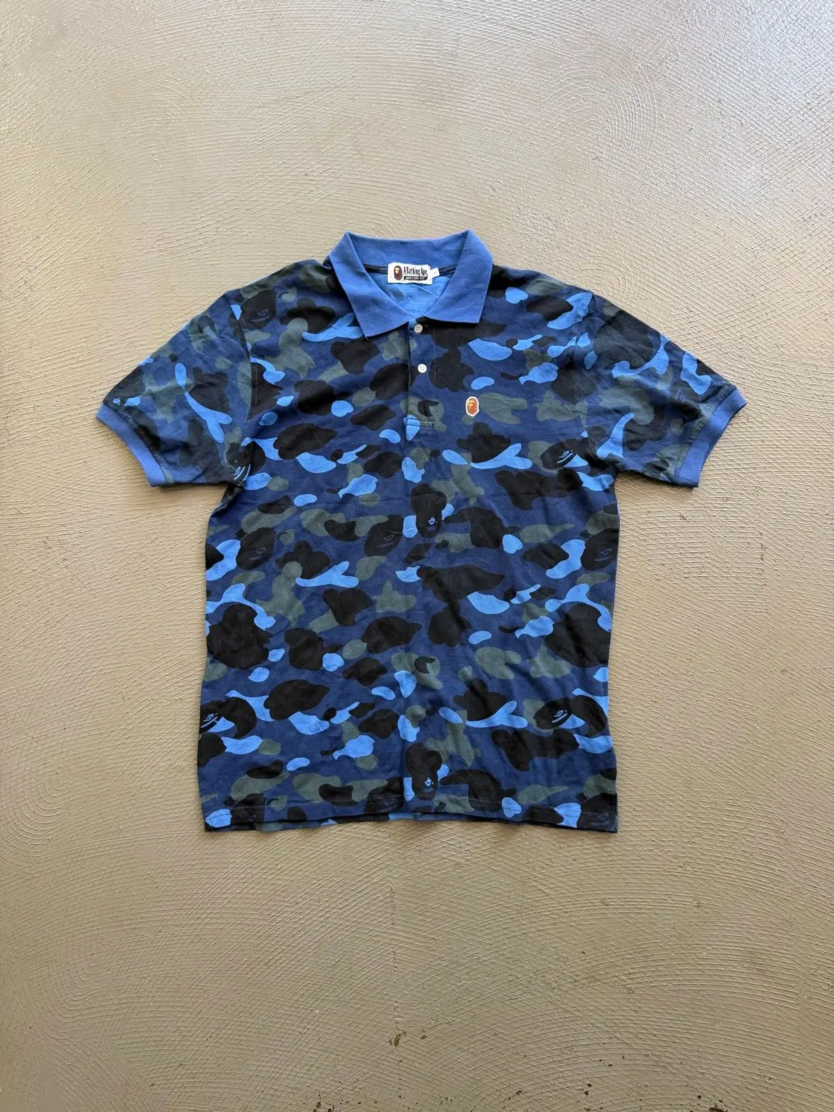 Bape Blue Camo Polo Shirt