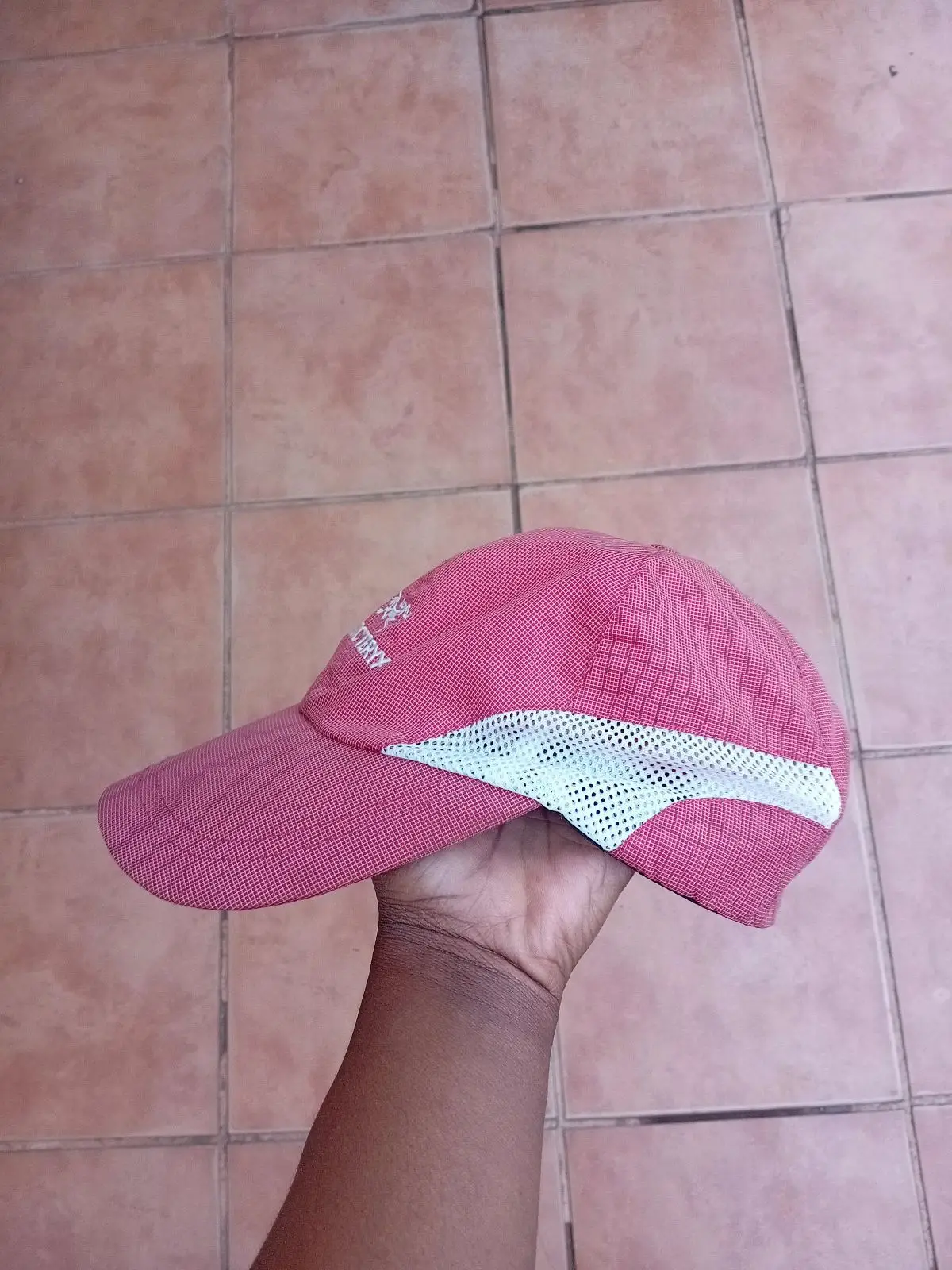 Arc'teryx Pink and White Mesh Cap