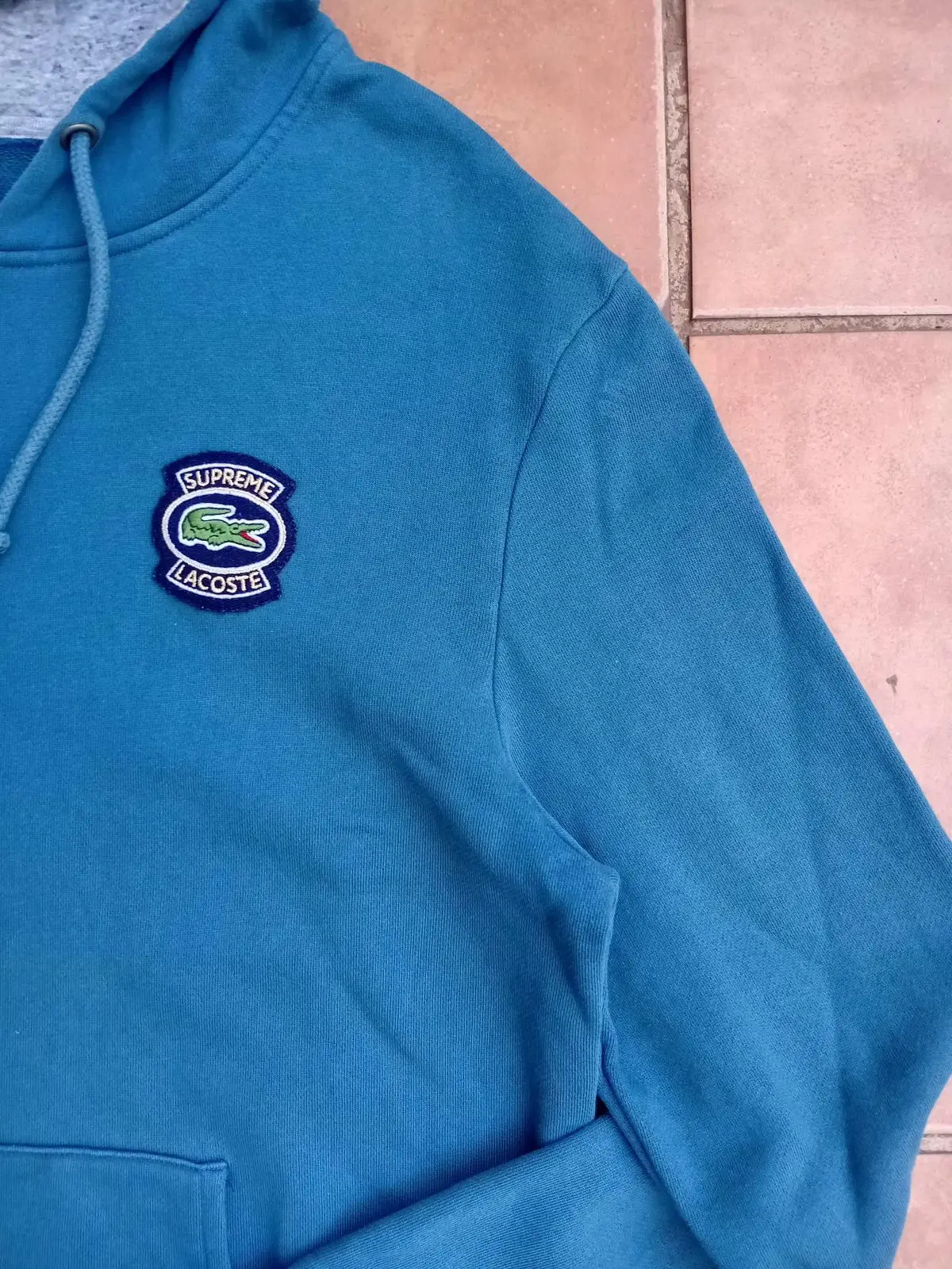 Supreme x Lacoste Blue Hooded Sweatshirt