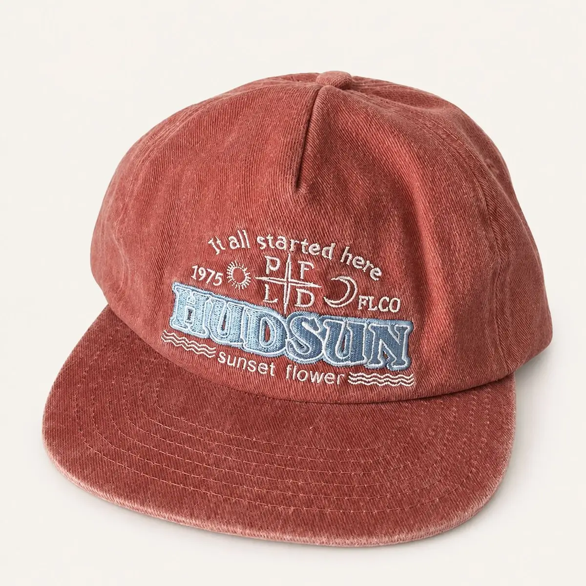Hudsun Embroidered Denim Look Baseball Cap