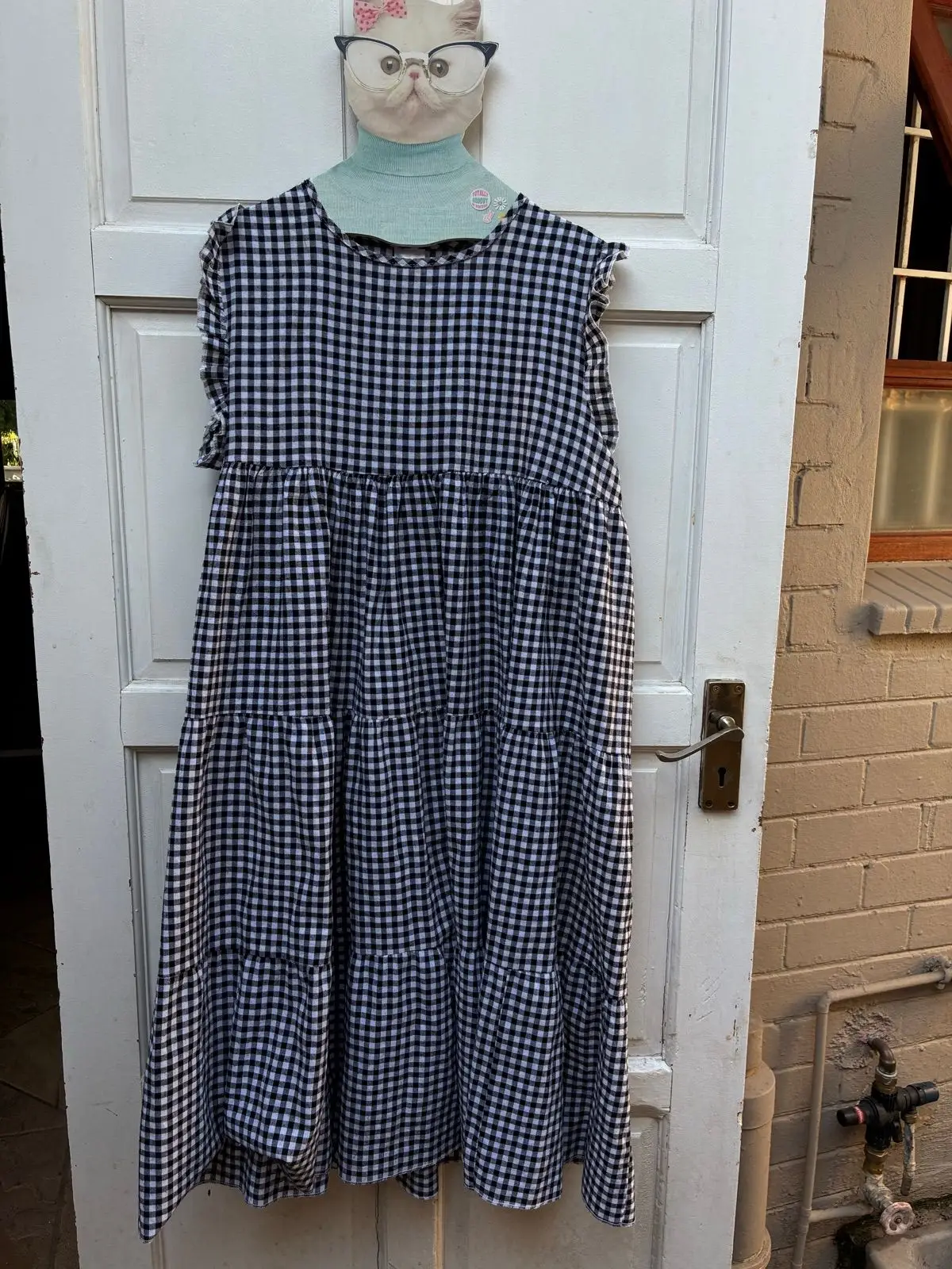 Local design Judy’s Pride Black and White Gingham Tiered Dress