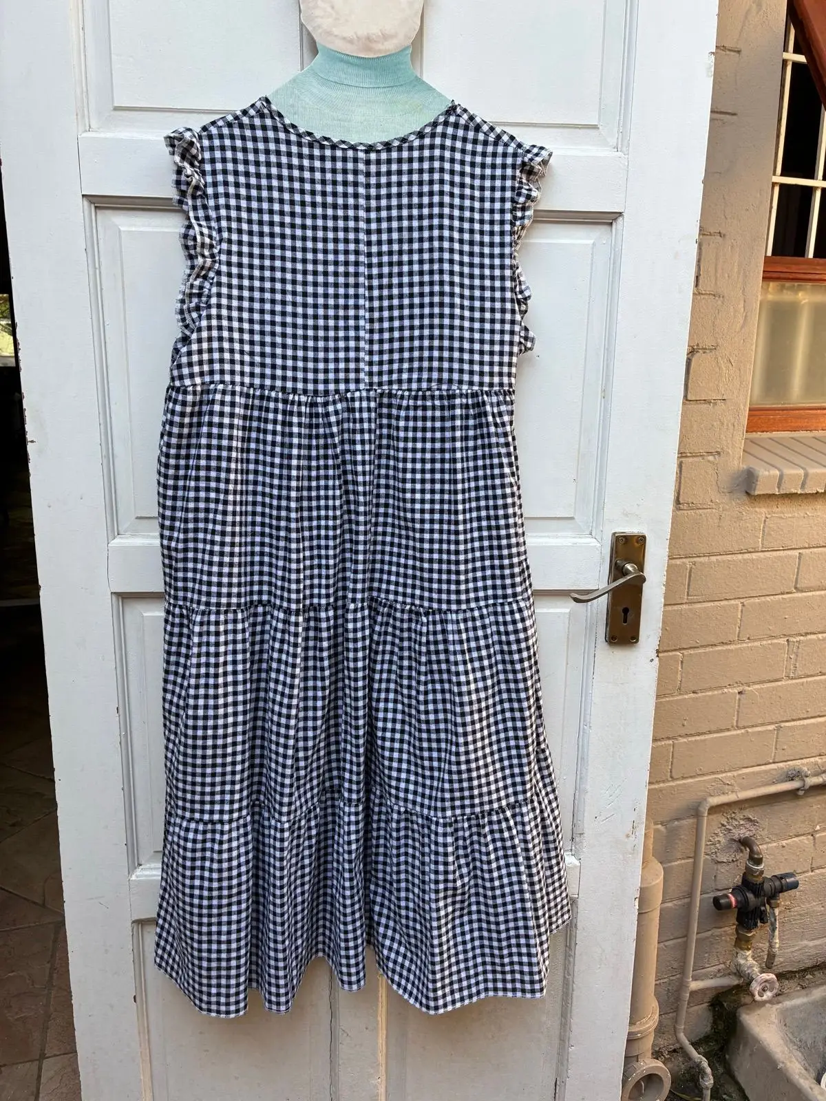 Judy’s Pride Black and White Gingham Tiered Dress