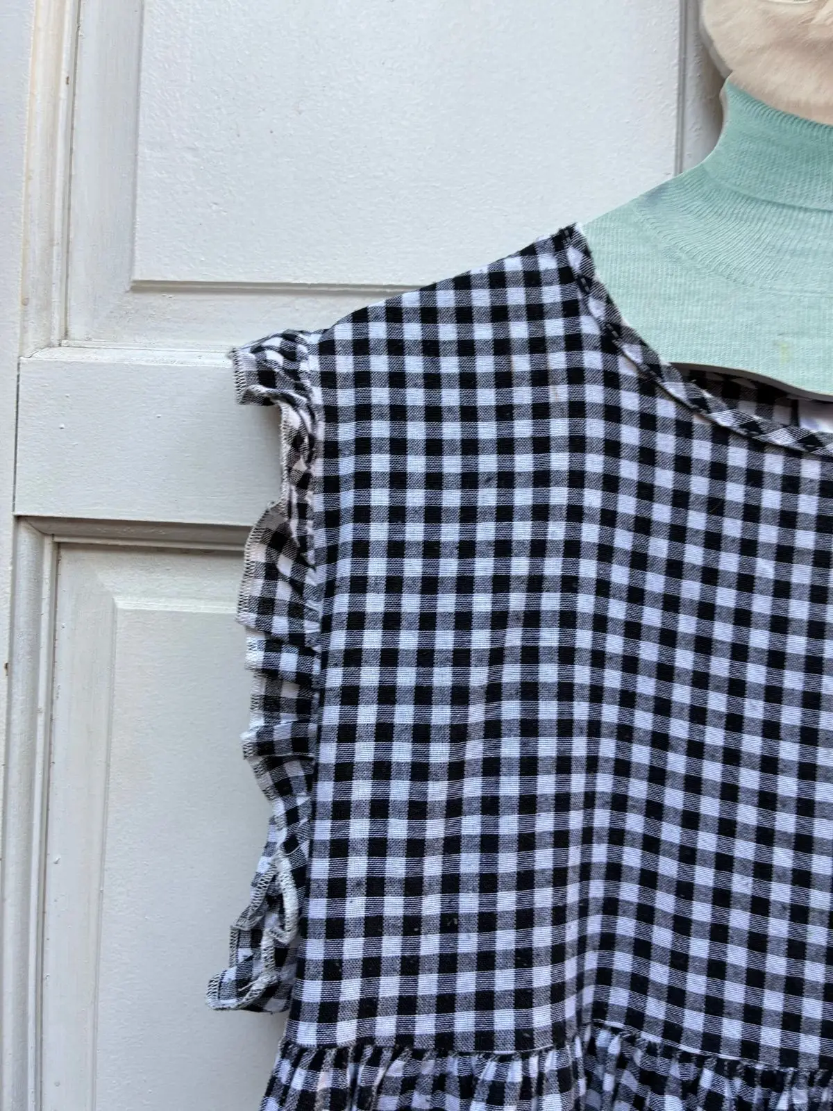 Judy’s Pride Black and White Gingham Tiered Dress