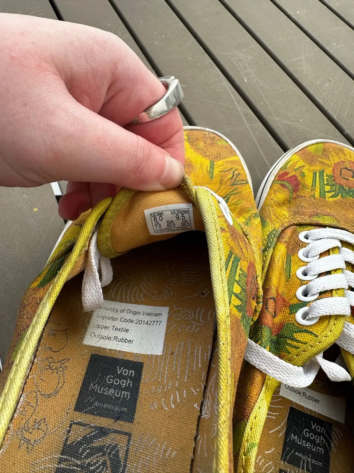 Vans Van Gogh Sunflower Shoes Size 8