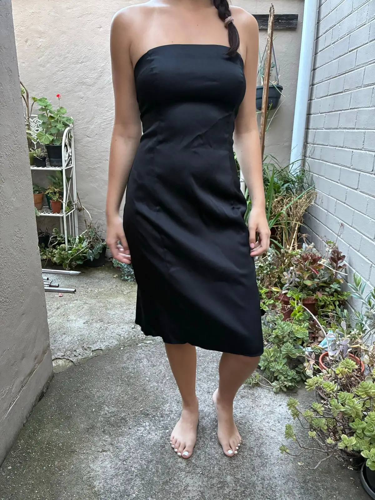 Truworths Black Strapless Midi Dress Size 14