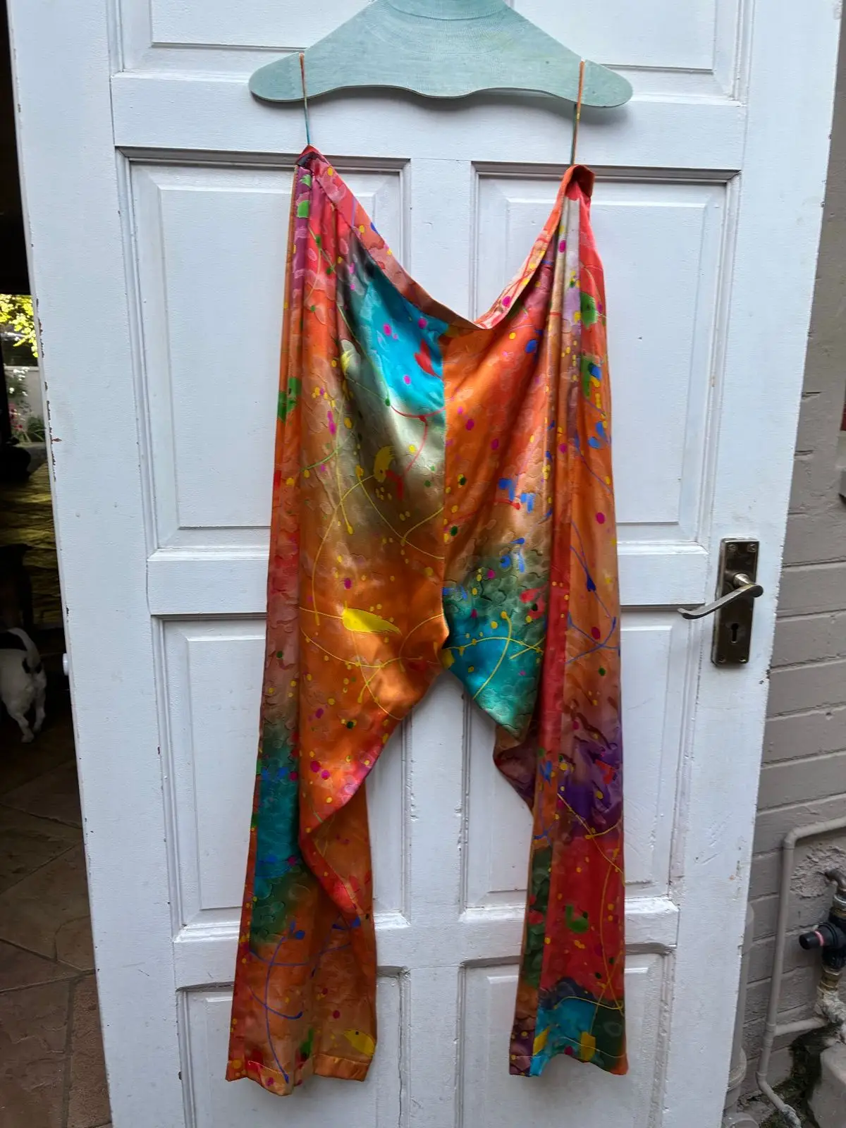 Multicolour Satin Print Pants Size 16