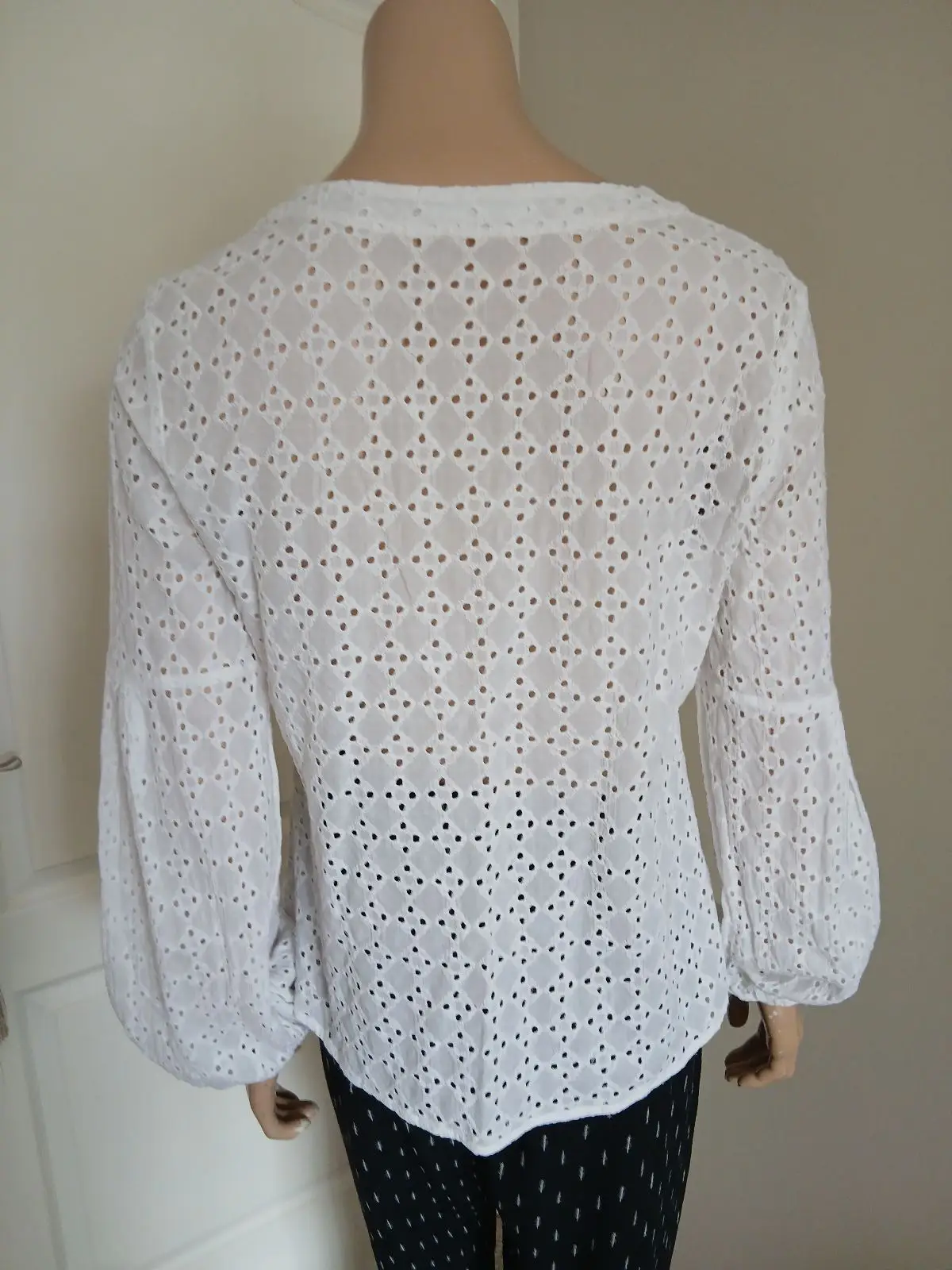 Sugar Lemon White V-Neck Broderie Anglaise Top