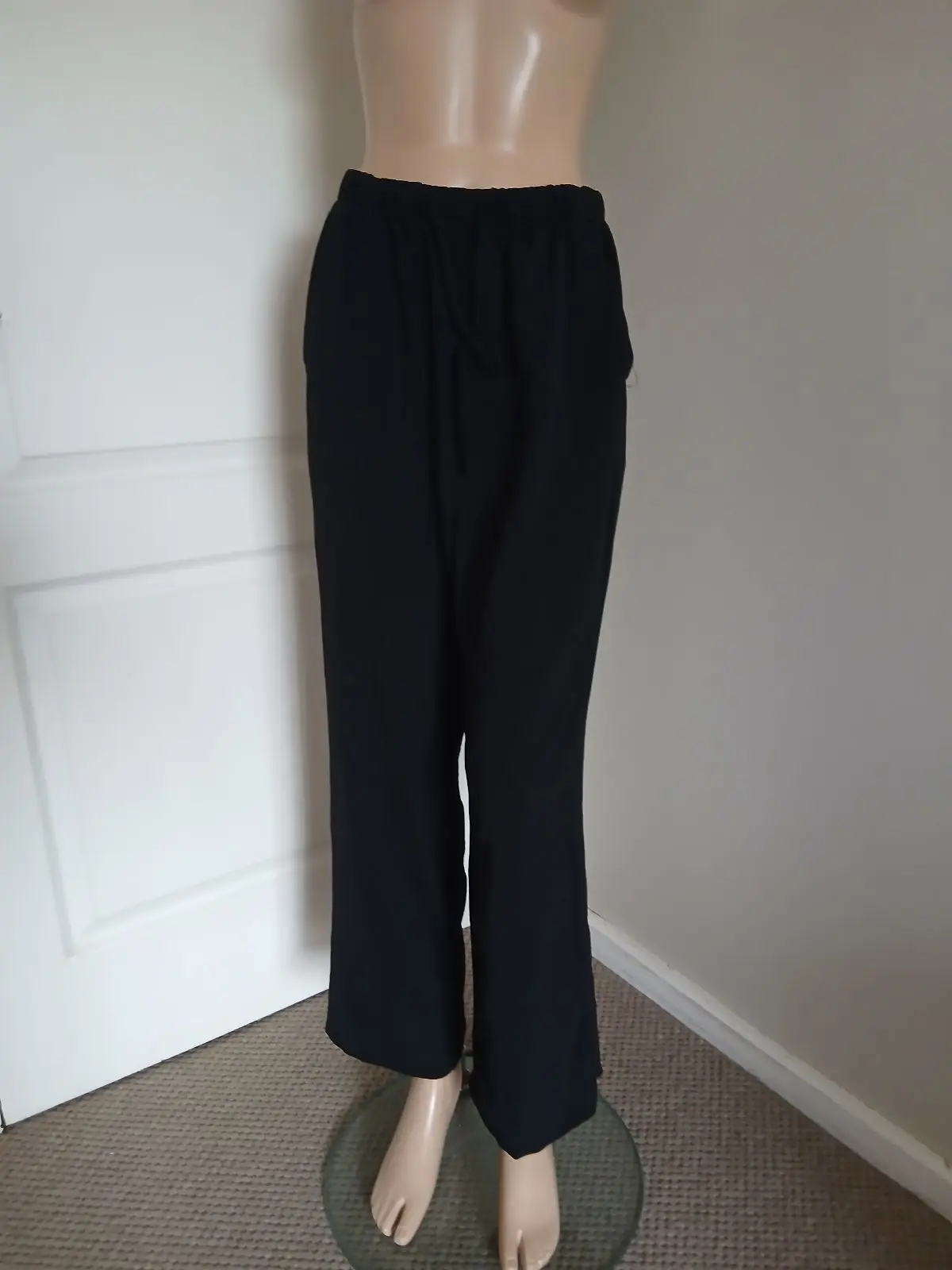 Leru Black Lightweight Summer Trousers Medium