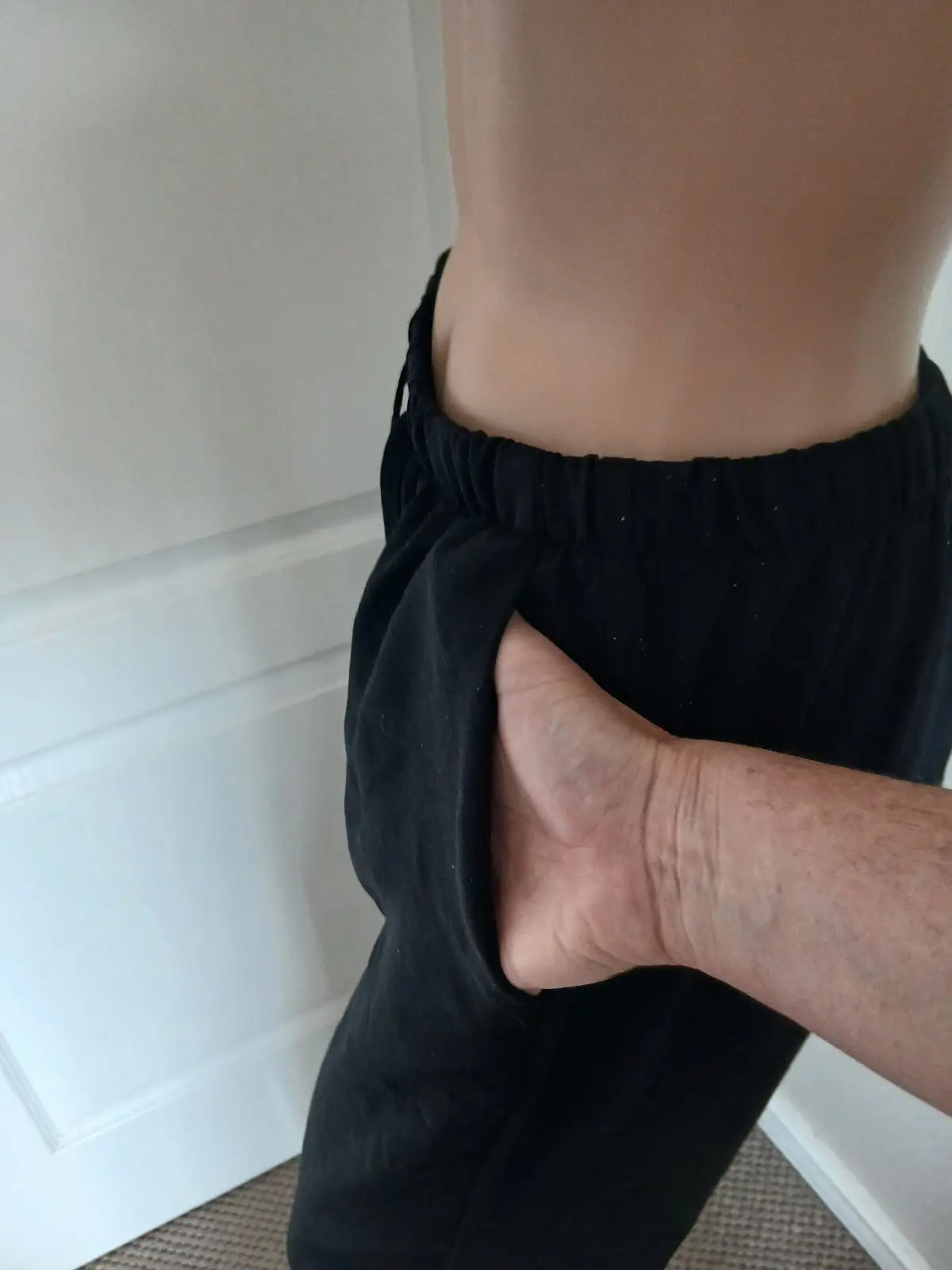 Leru Black Lightweight Summer Trousers Medium
