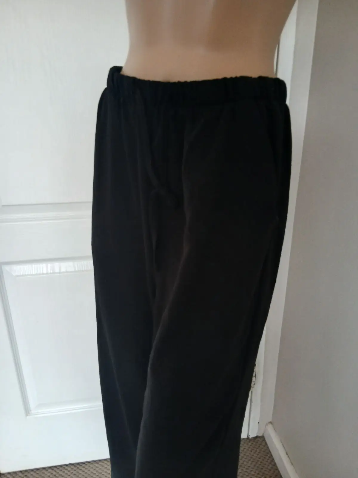 Leru Black Lightweight Summer Trousers Medium