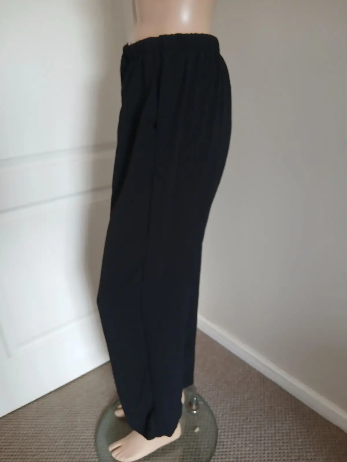 Leru Black Lightweight Summer Trousers Medium