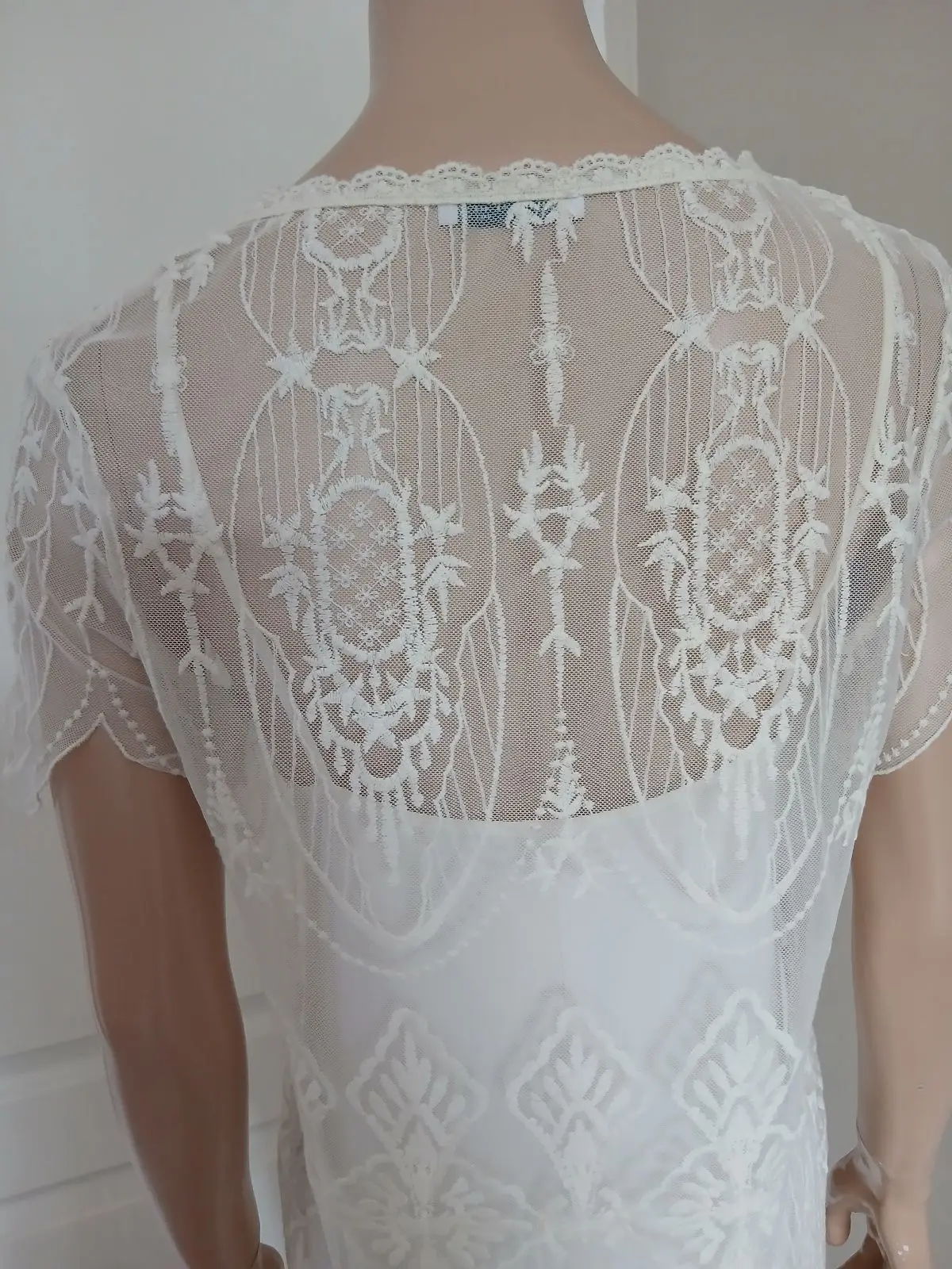 Zara Cream Lace Dress with Slip Size S