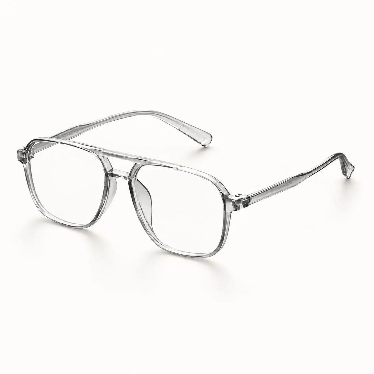 Men's Double-Bridge Clear Glasses