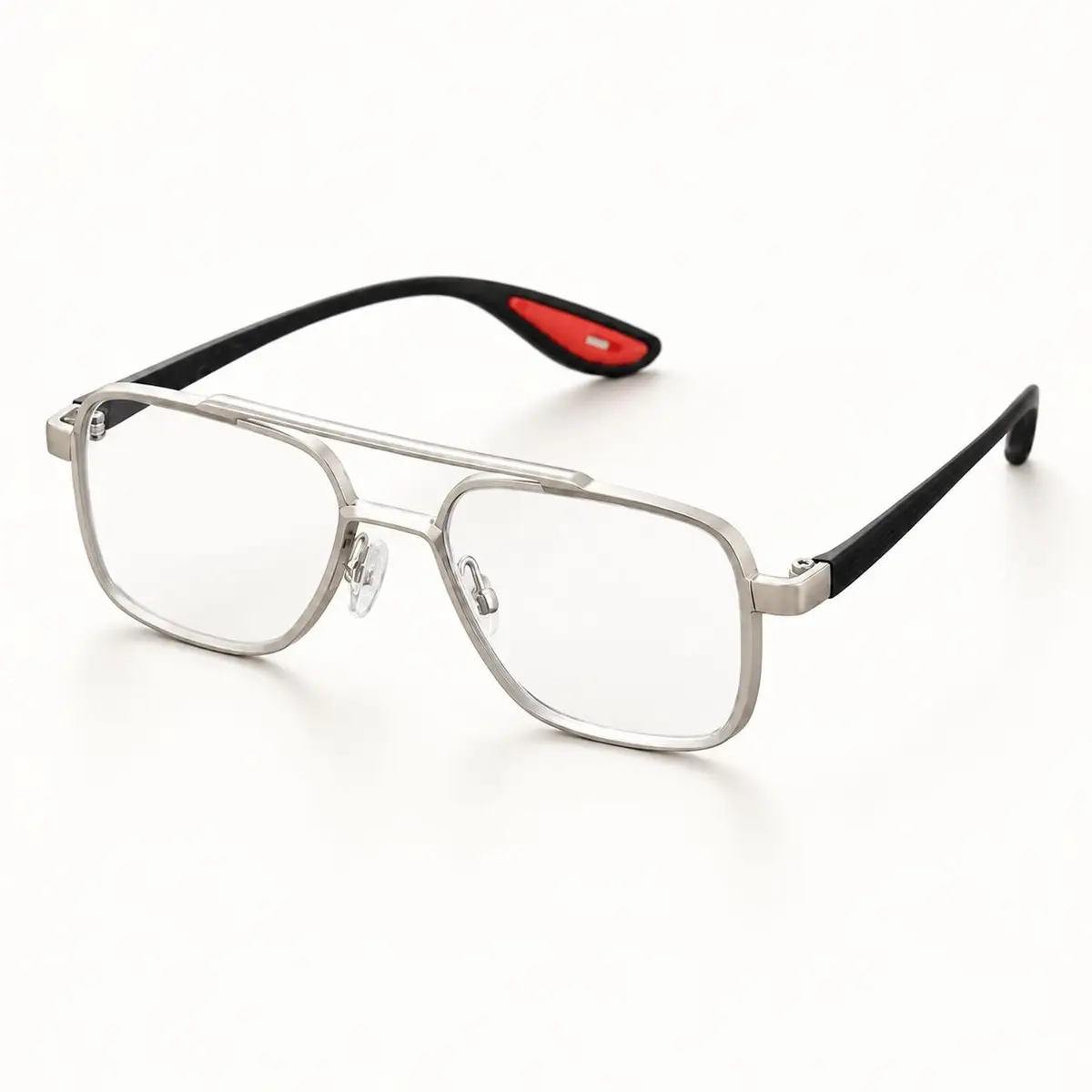 Men's Double-Bridge Clear Glasses