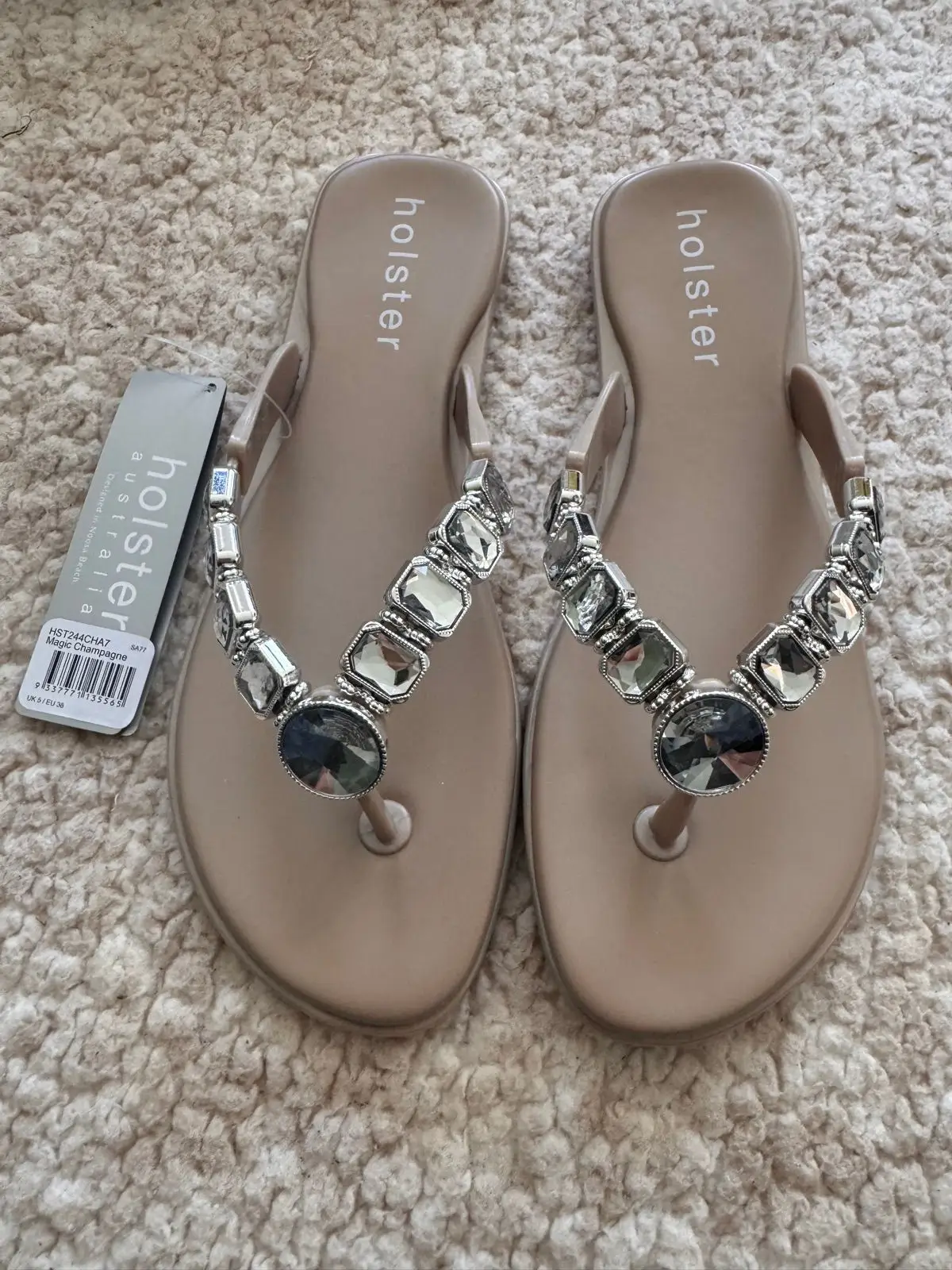 Holster Australia Magic Champagne Jewelled Sandals UK 5