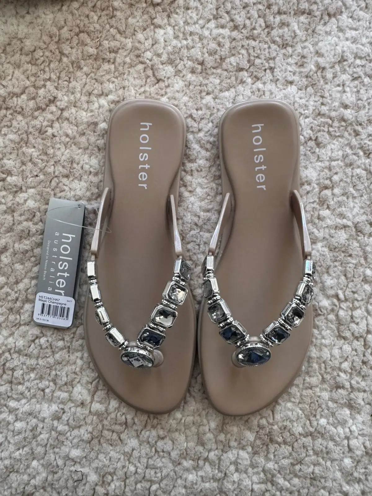 Holster Australia Magic Champagne Jewelled Sandals UK 5