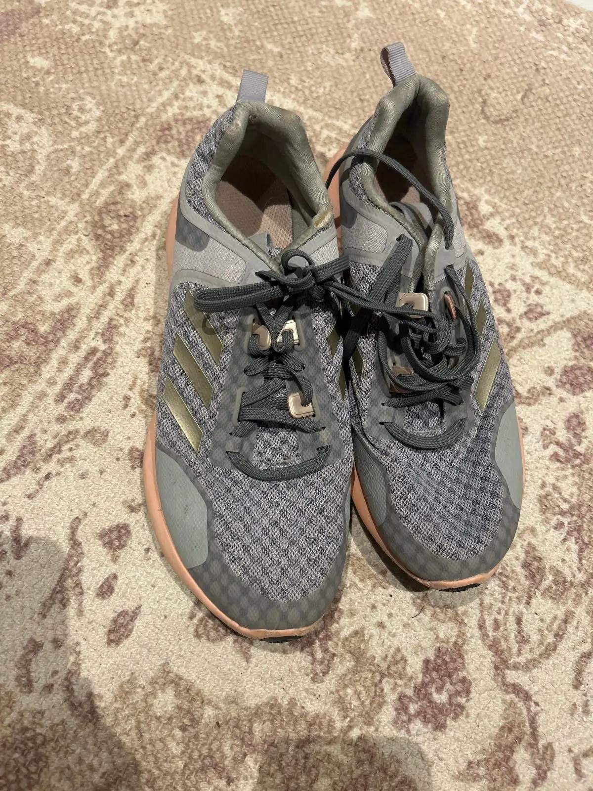 Adidas Grey and Pink Sneakers Size 10