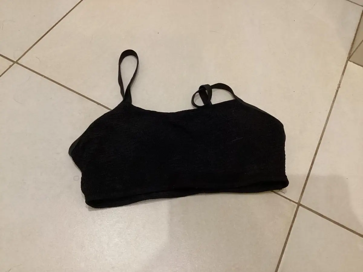 Black Cropped Top with Strap Detail