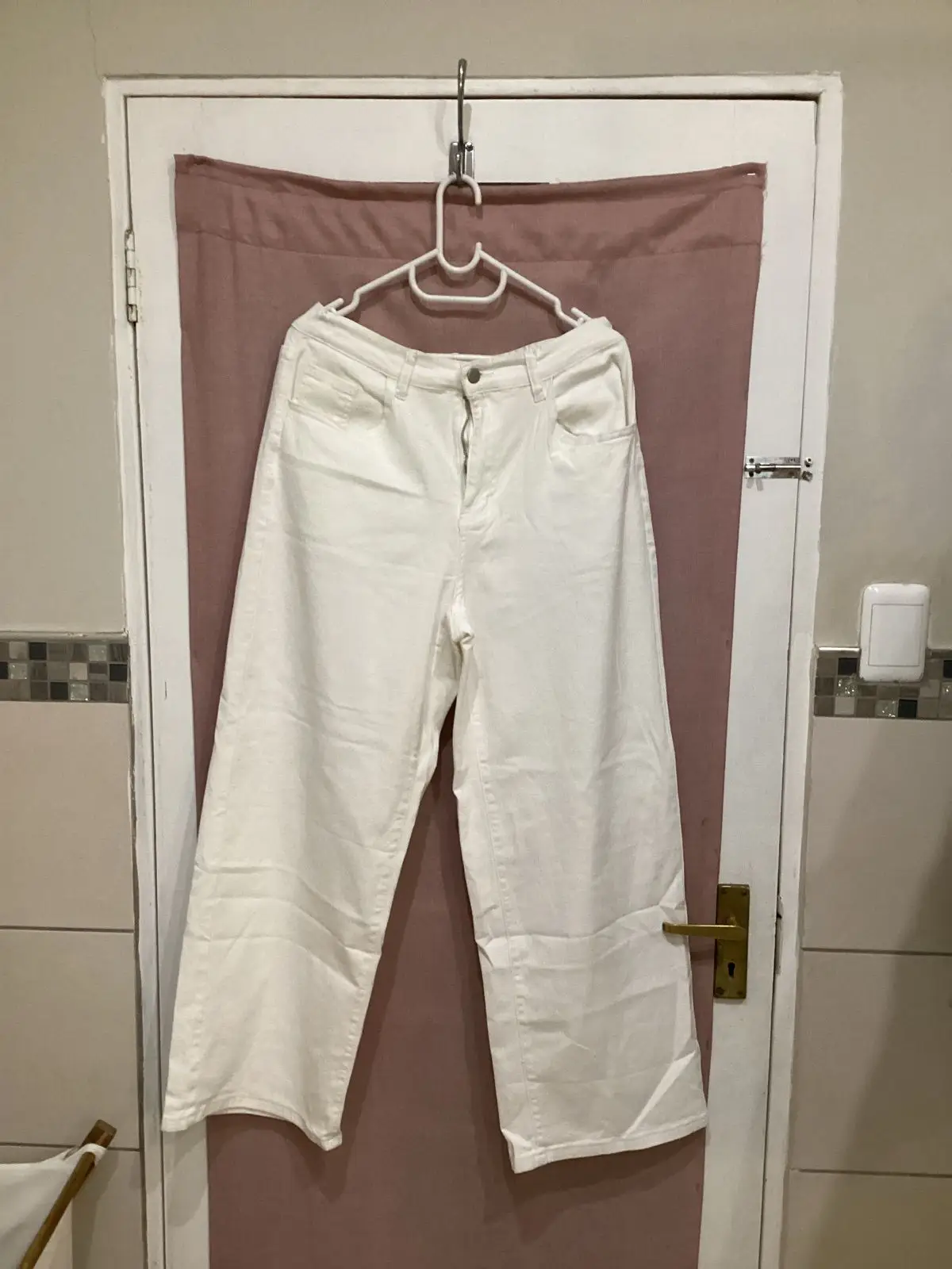 Shein White Wide-Leg Jeans XL