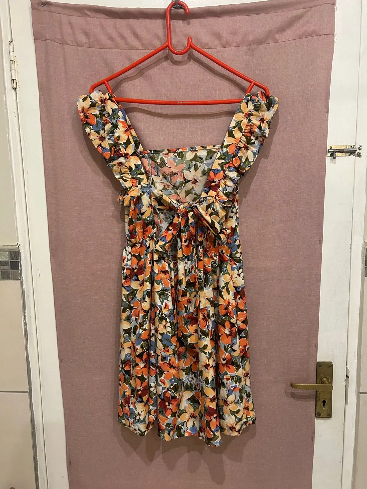 Shein Floral Print Frill Strap Dress XS