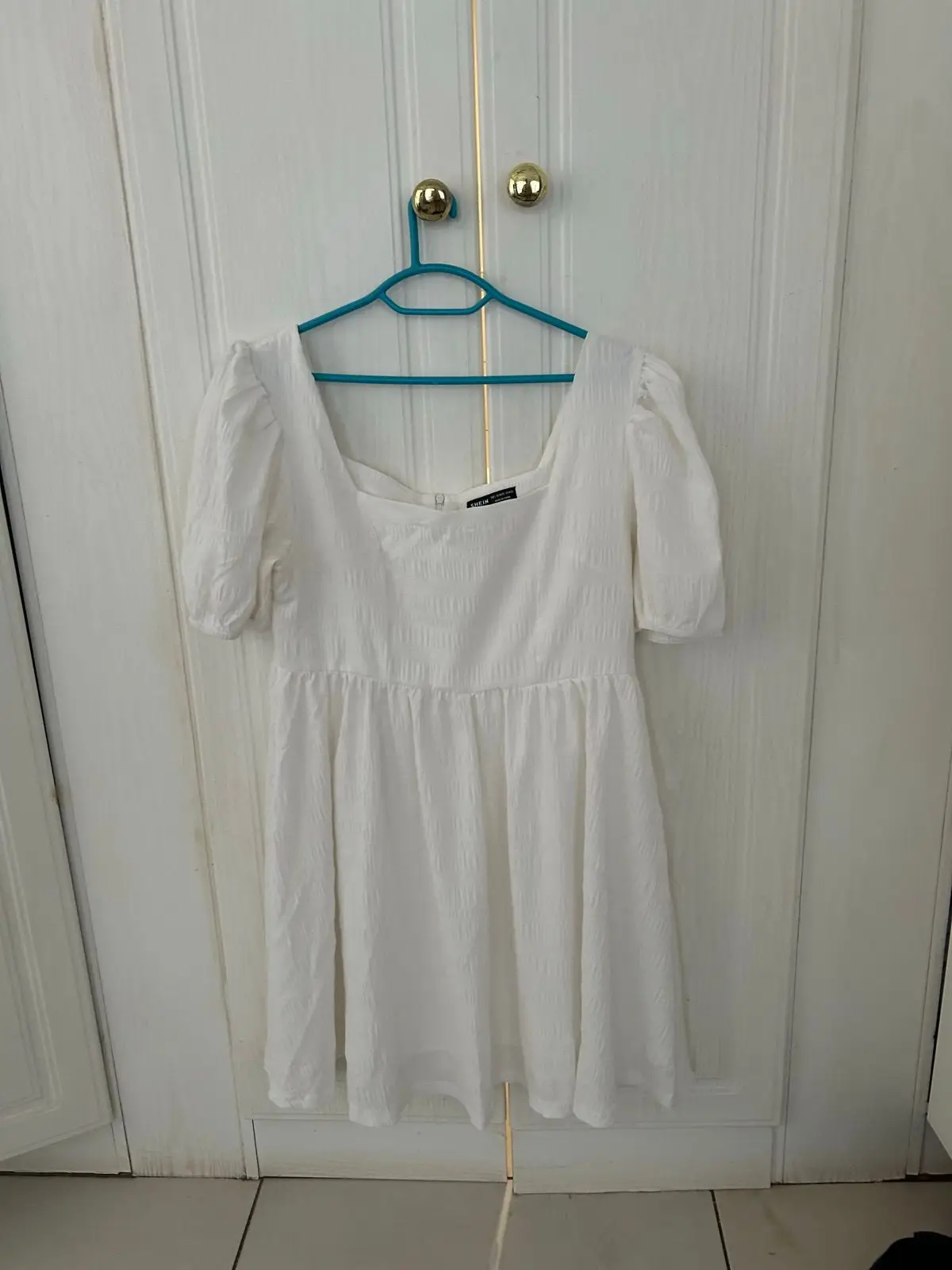 Shein White Puff Sleeve Dress