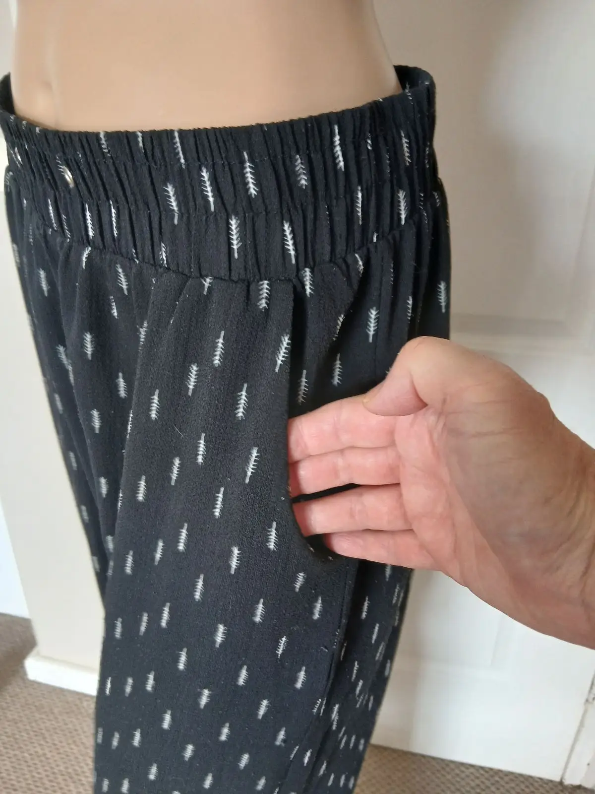 Lifestyle Black and White Patterned Trousers