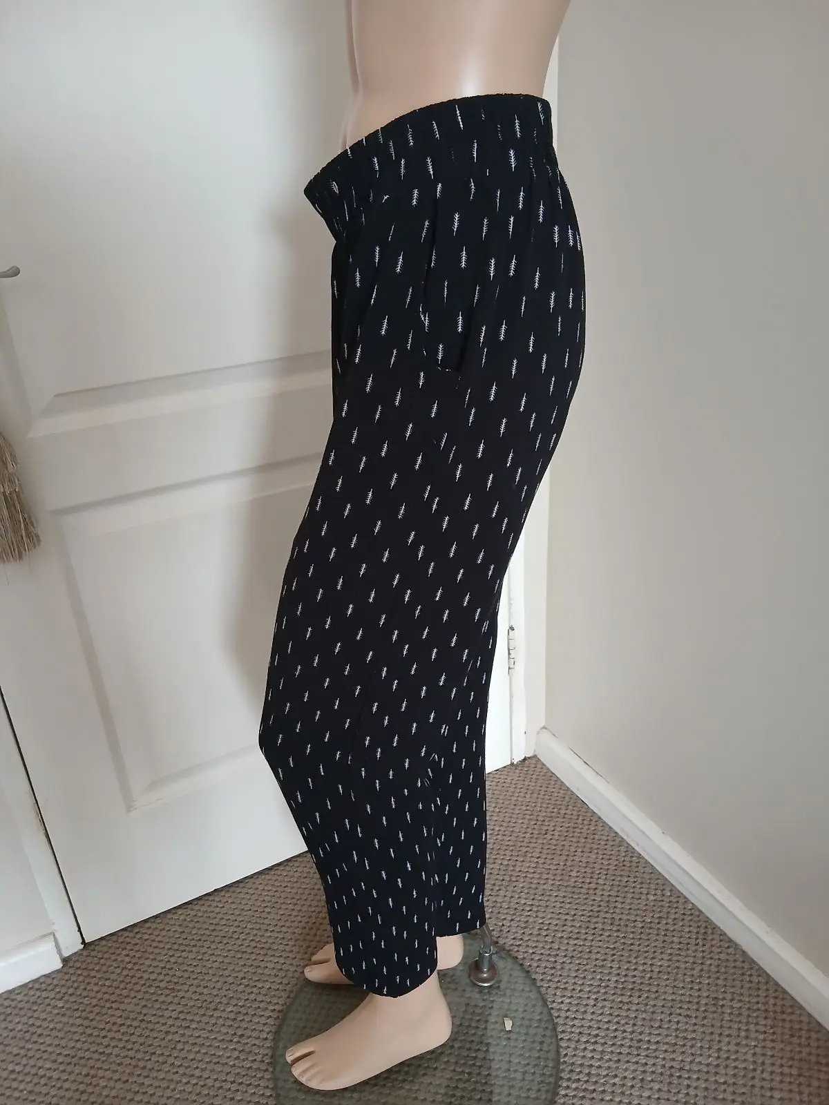 Lifestyle Black and White Patterned Trousers