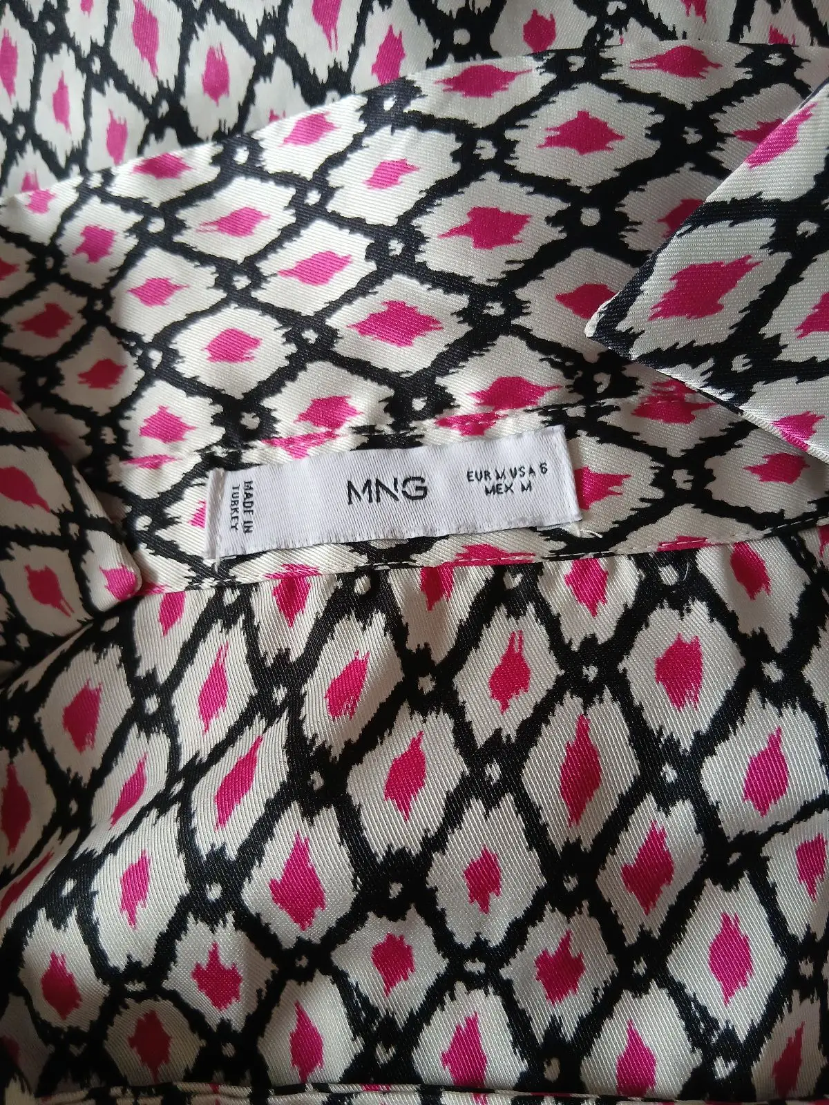 Mango Printed Button-Up Blouse
