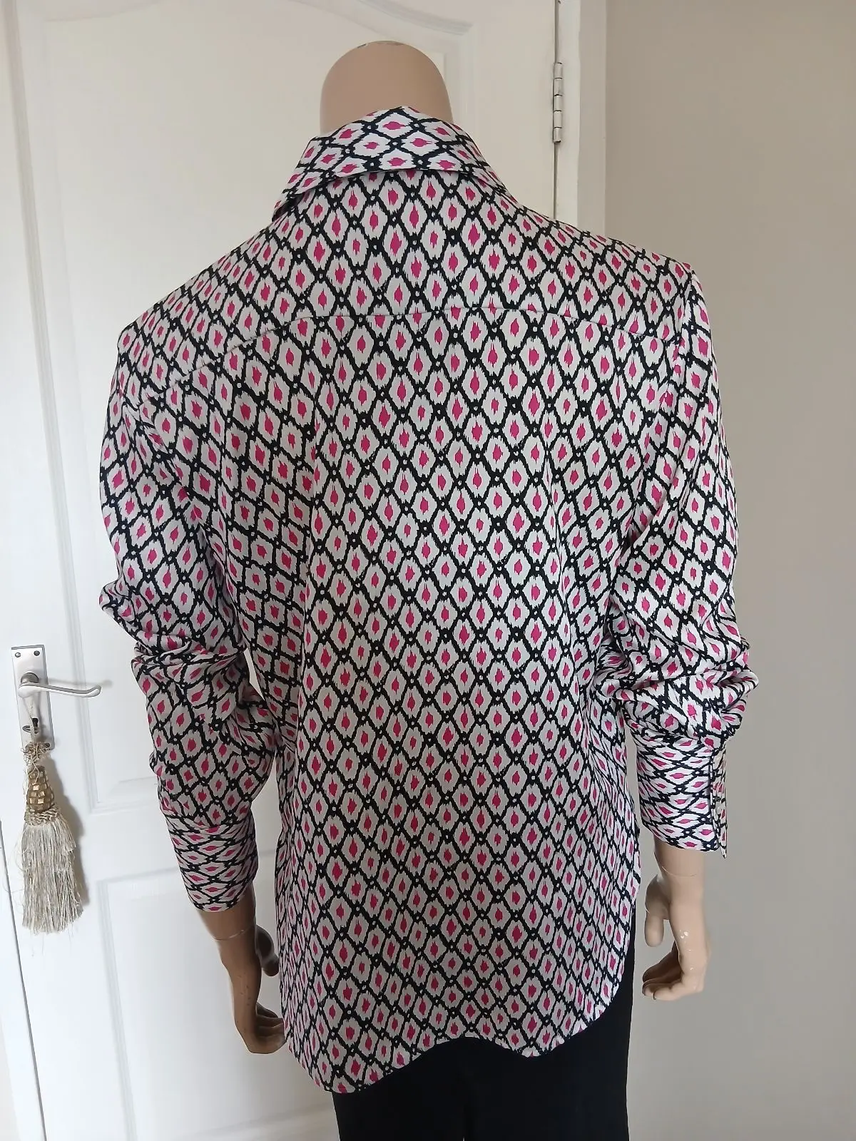 Mango Printed Button-Up Blouse