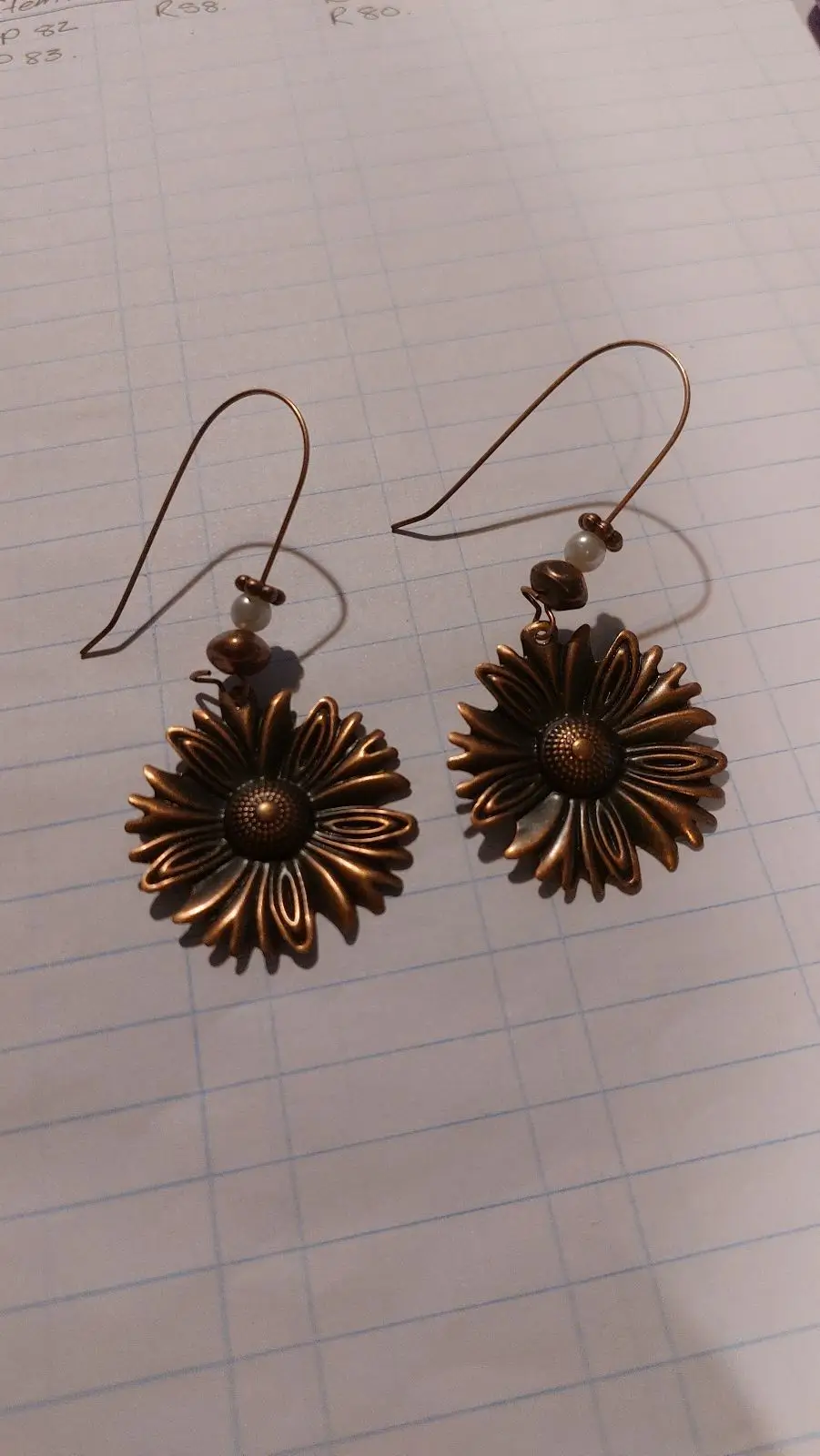 Copper-Tone Sunflower Pendant Necklace and Earrings Set