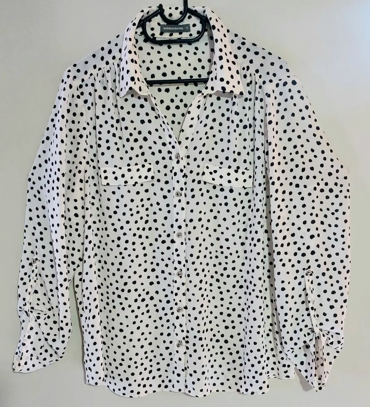 Woolworths Polka Dot Long Sleeve Blouse Size 12