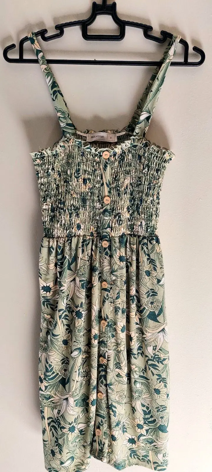 Green Floral Print Midi Dress