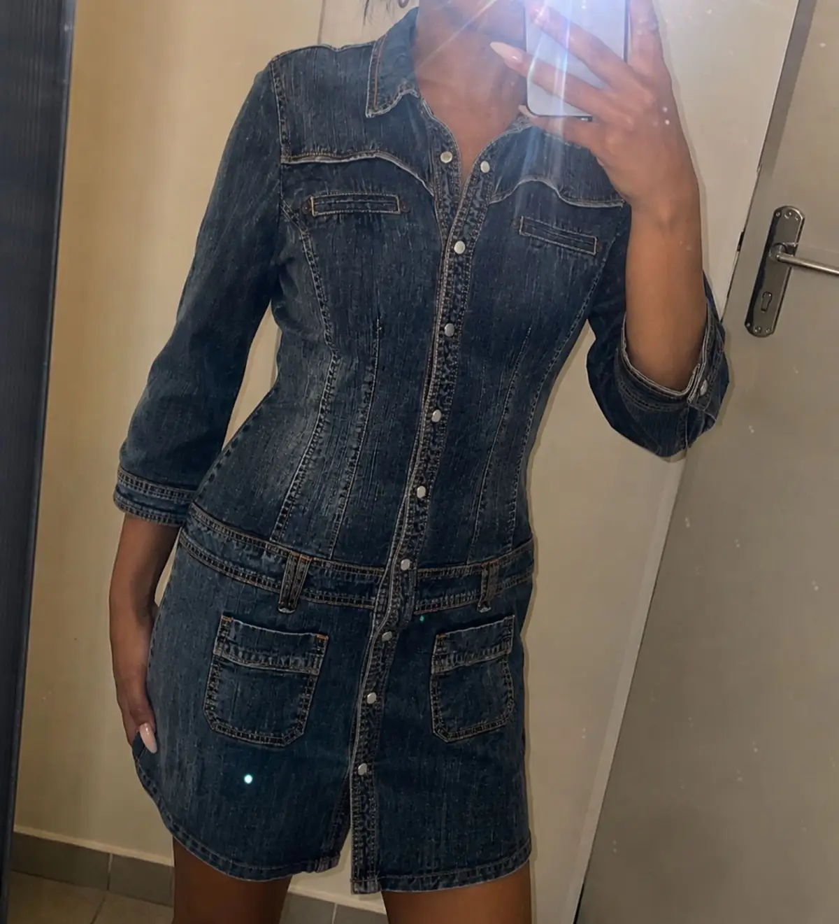 Woolworths Blue Denim Button-Up Dress Size 12