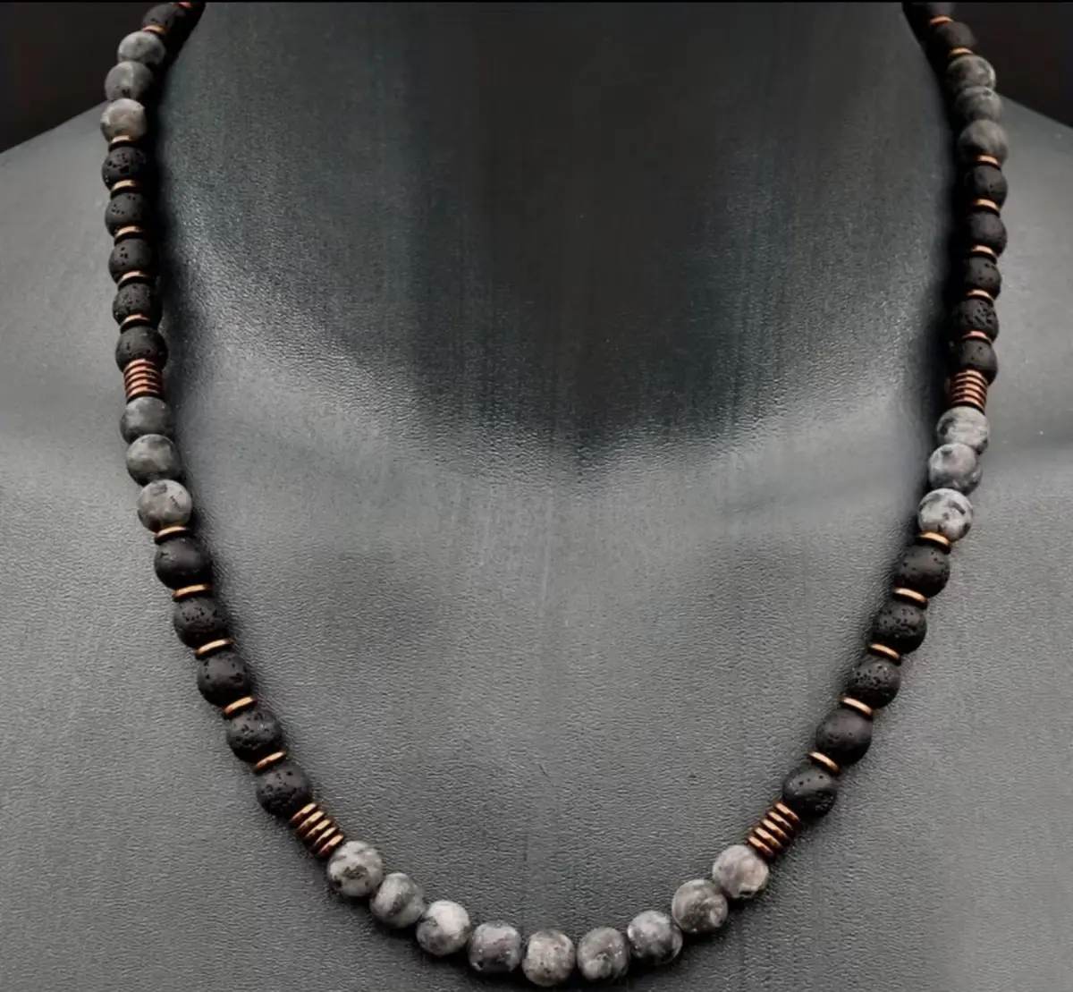 Beaded Bracelet with Textured and Smooth Beads