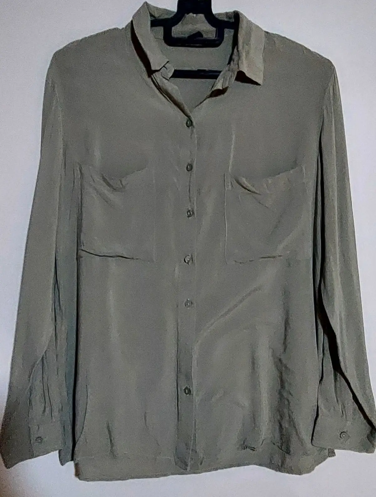 Bundle of 2 Long-Sleeve Tops Brown and Olive Size M
