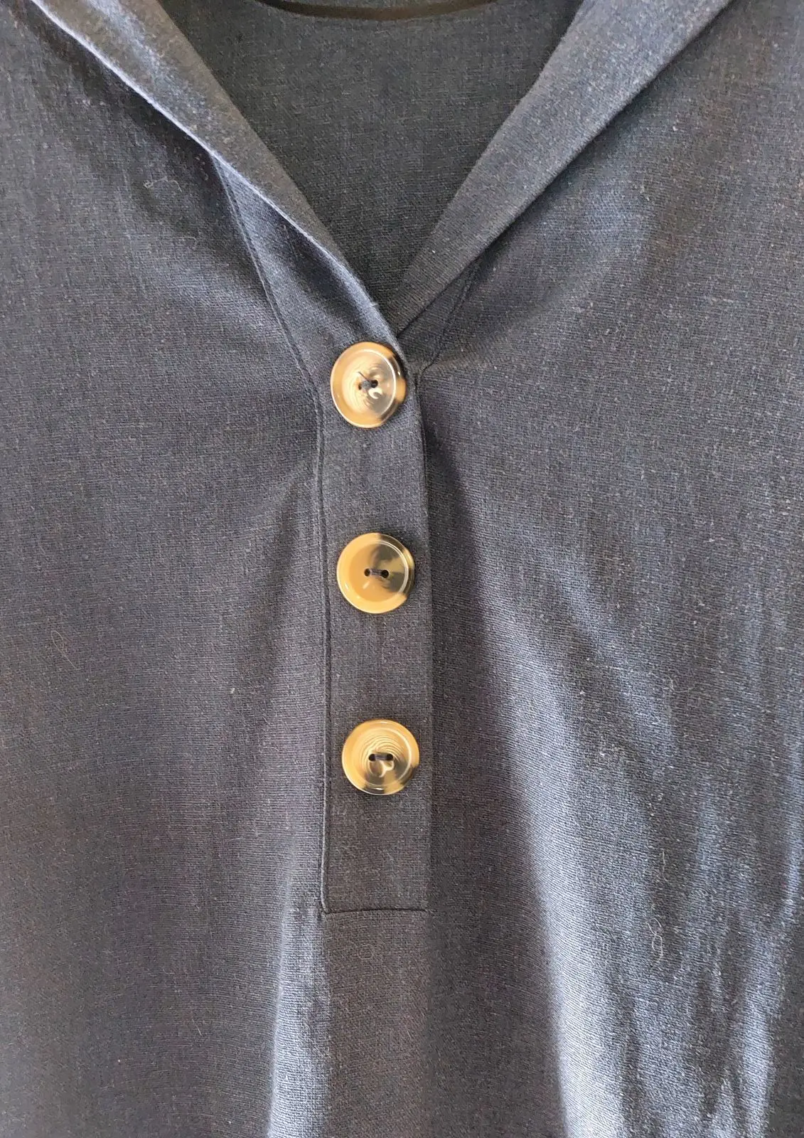 Contempo Blue Button-Front Top Size 14