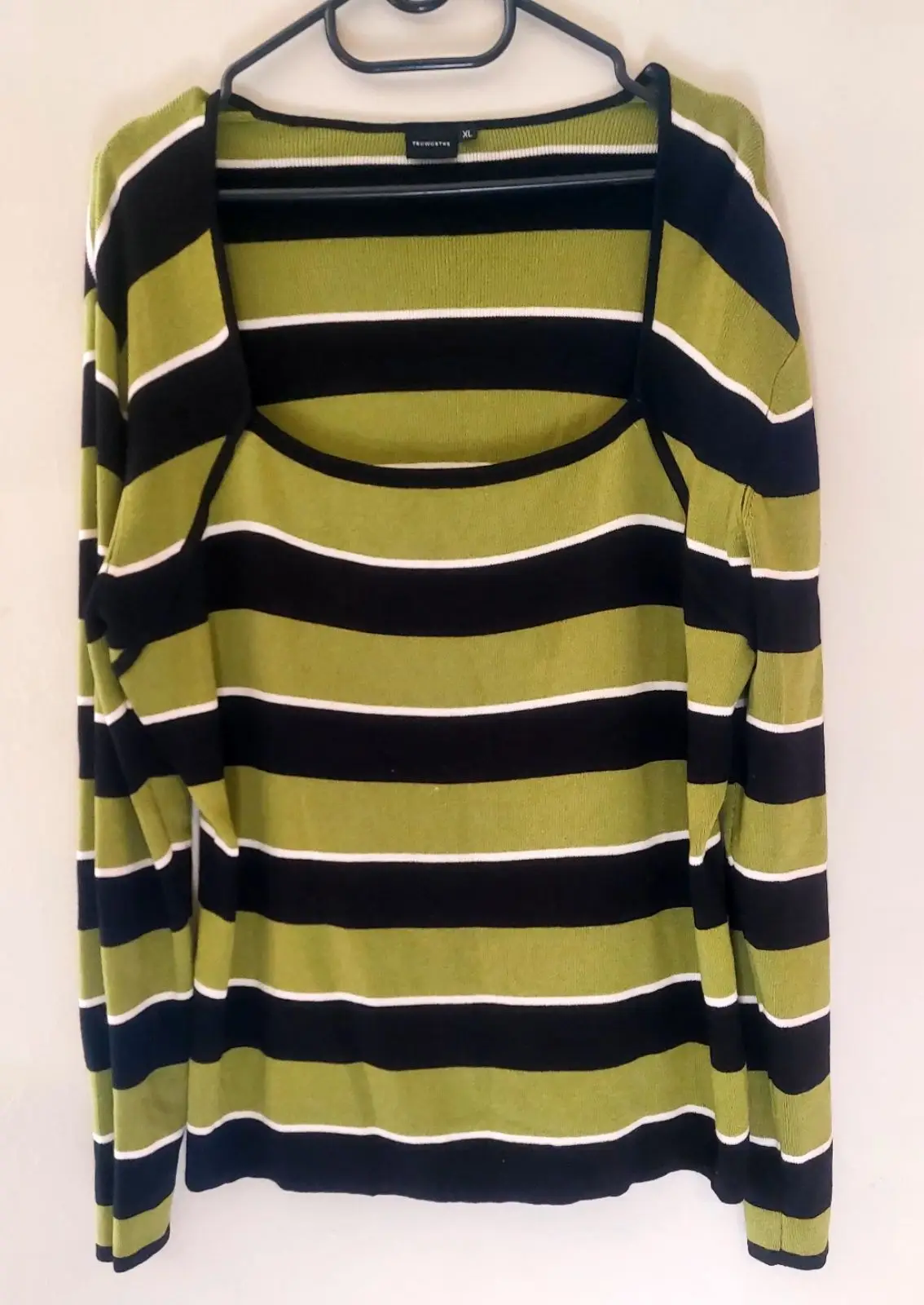Truworths Green and Black Striped Top XL