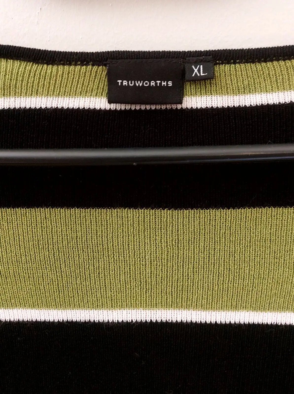 Truworths Green and Black Striped Top XL