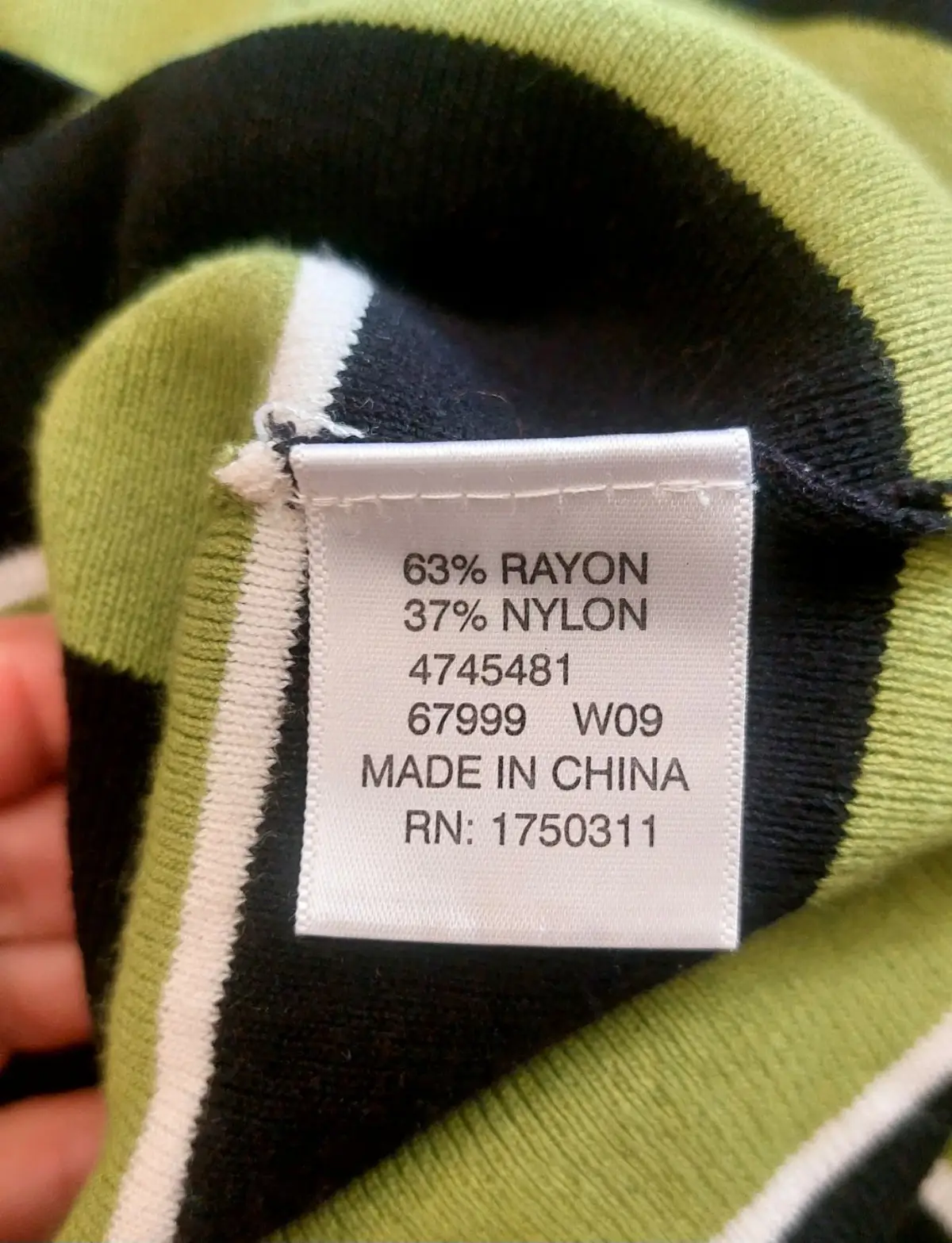 Truworths Green and Black Striped Top XL