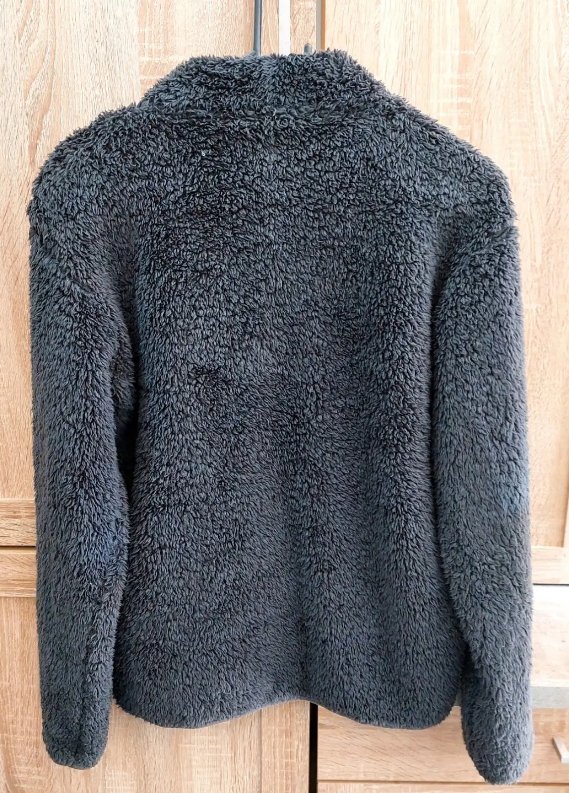 Dark Grey Fluffy Fleece Jacket