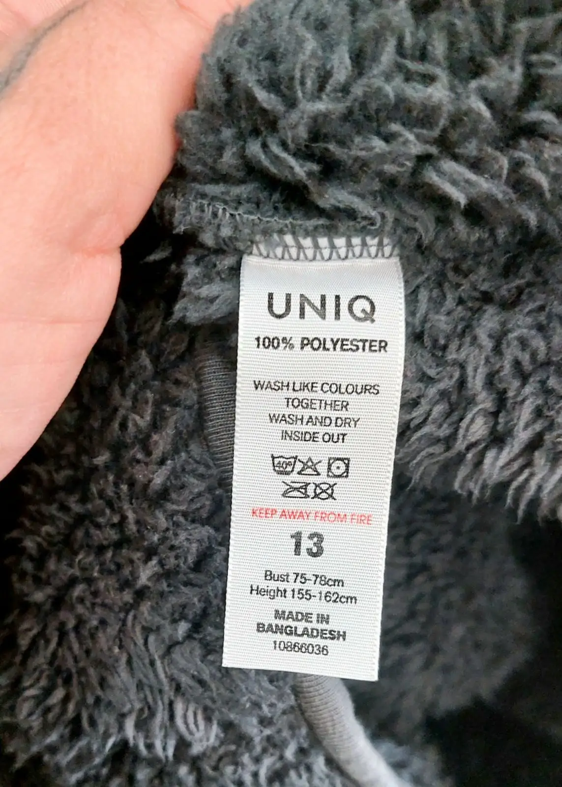 Dark Grey Fluffy Fleece Jacket