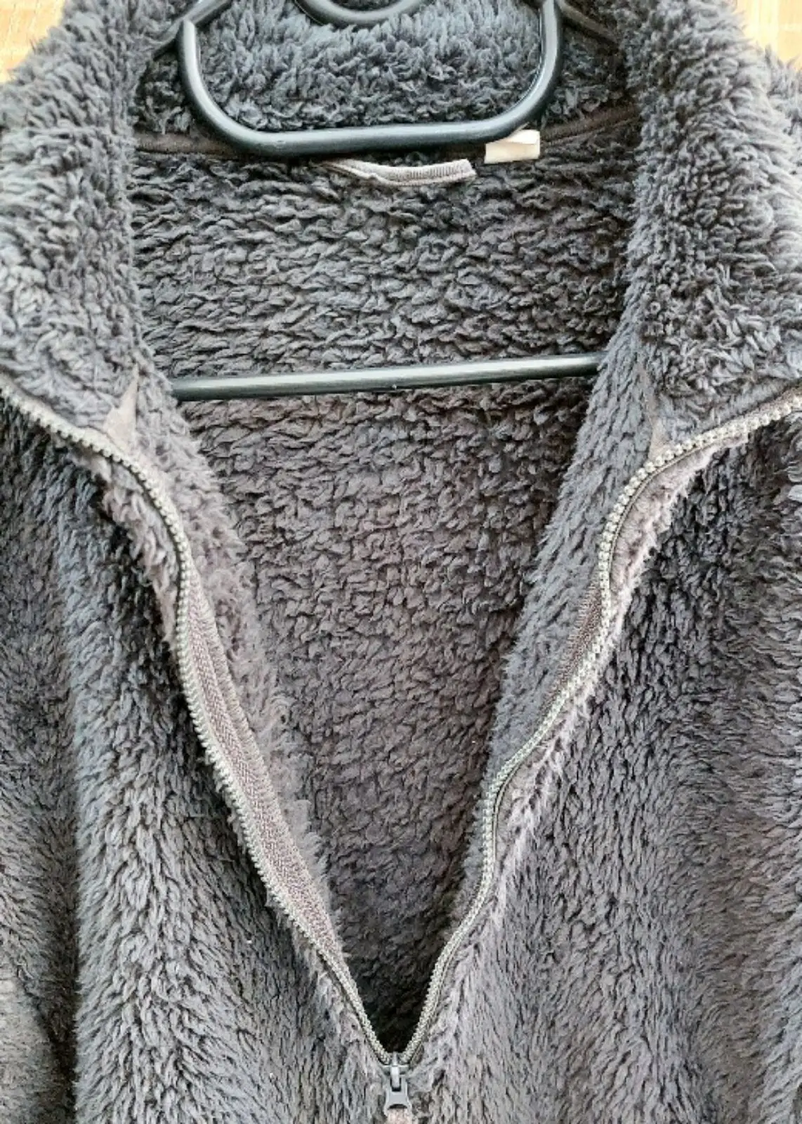 Dark Grey Fluffy Fleece Jacket